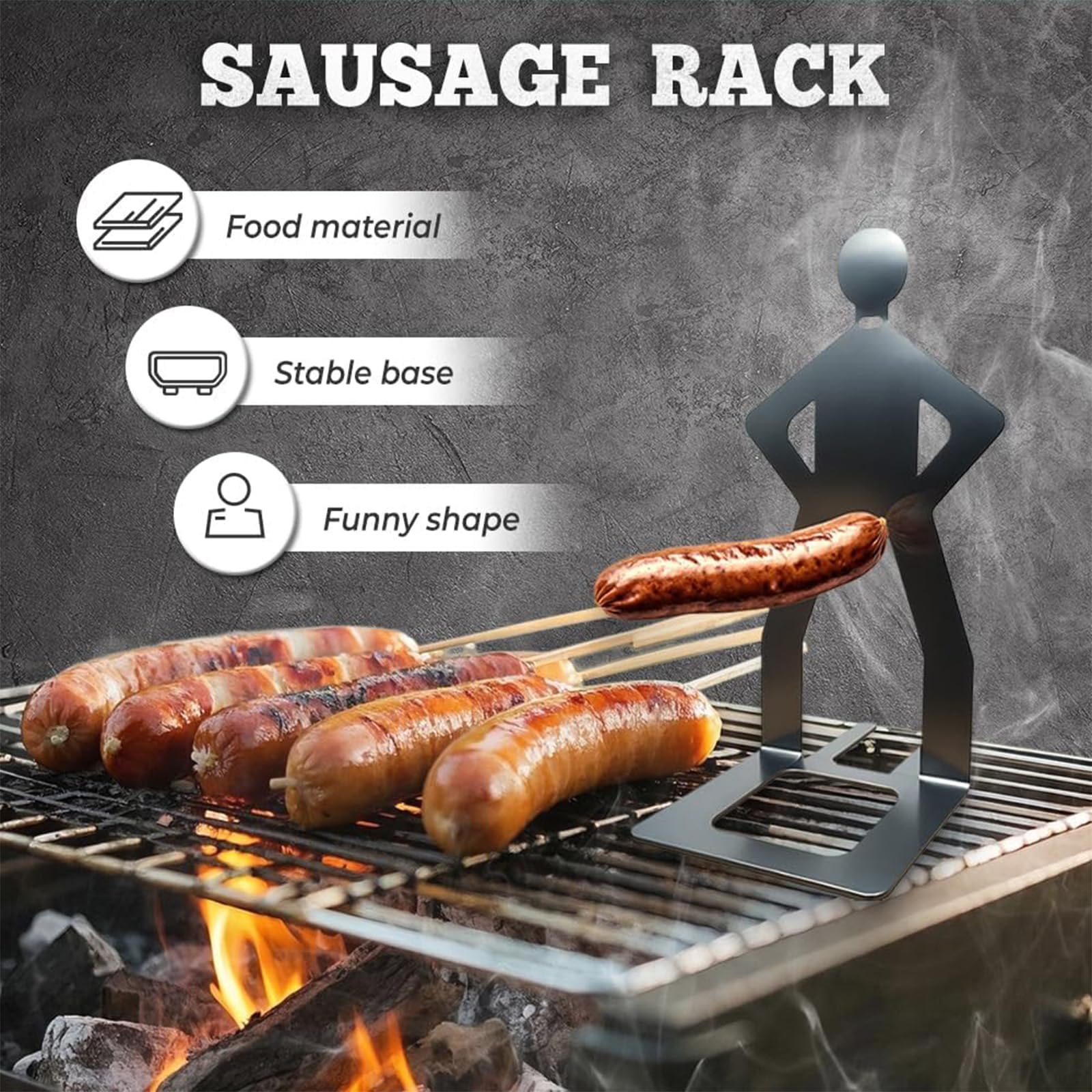 Hotdog Stand Stainless Steel BBQ Sausage Holder, 2025 New Funny