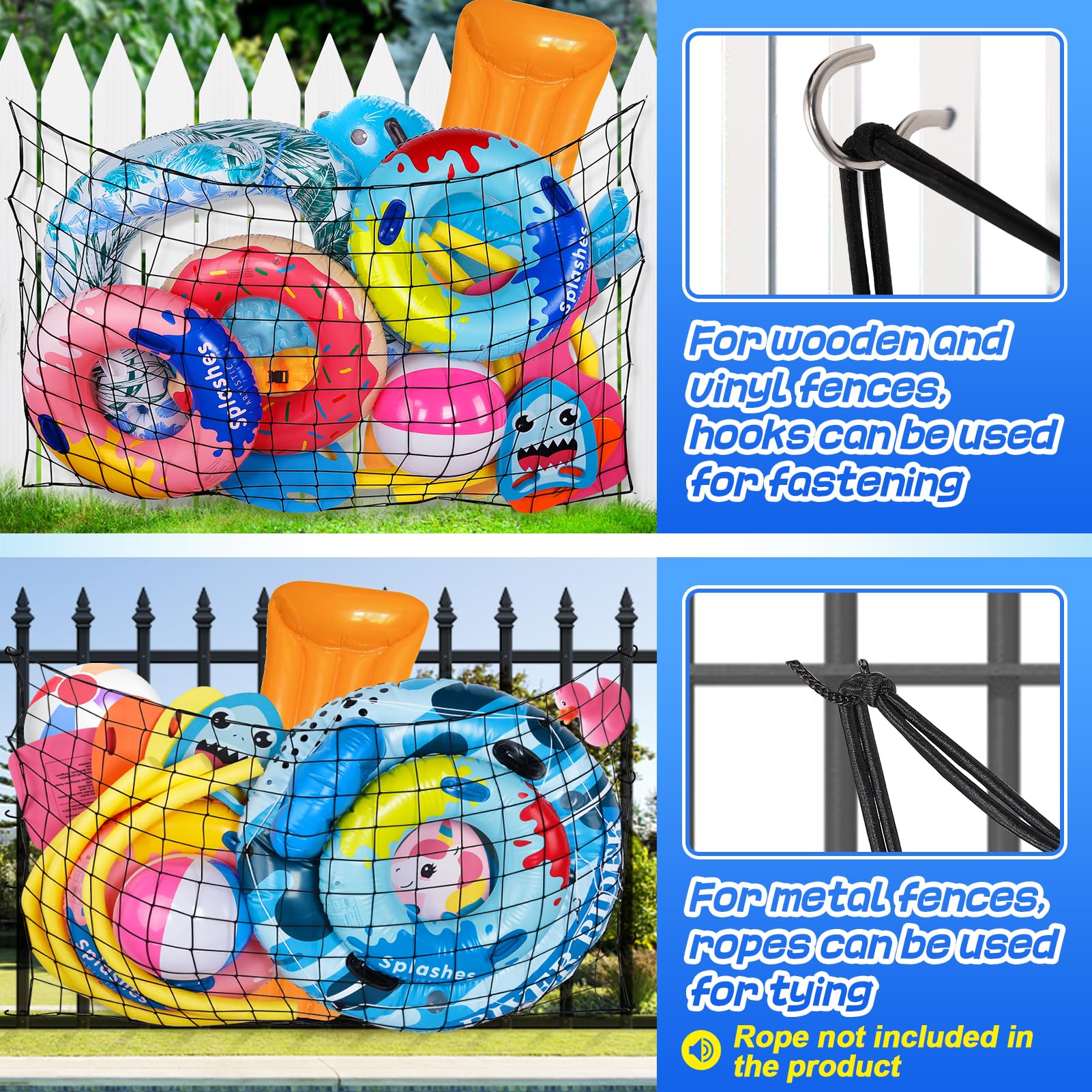 Net Pool Float Hanging Toy Net Pool Float Storage Net 71x47 Inches - Extra Large Mesh ...