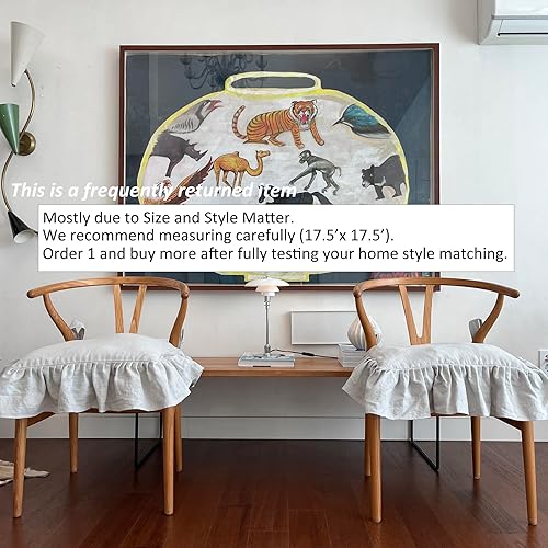 Miniatura 9 de Cojín coreano para silla de 17.5 x 17.5 pies, funda de cojín para silla con lazos con volantes, solo fundas de decoración de granja, regalo para