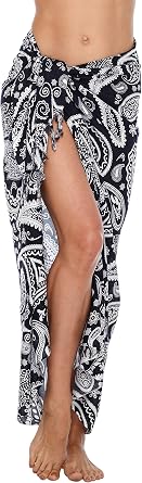 SHU-SHI Womens Beach Cover Up Sarong Swimsuit Cover-Up Pareo Coverups Print