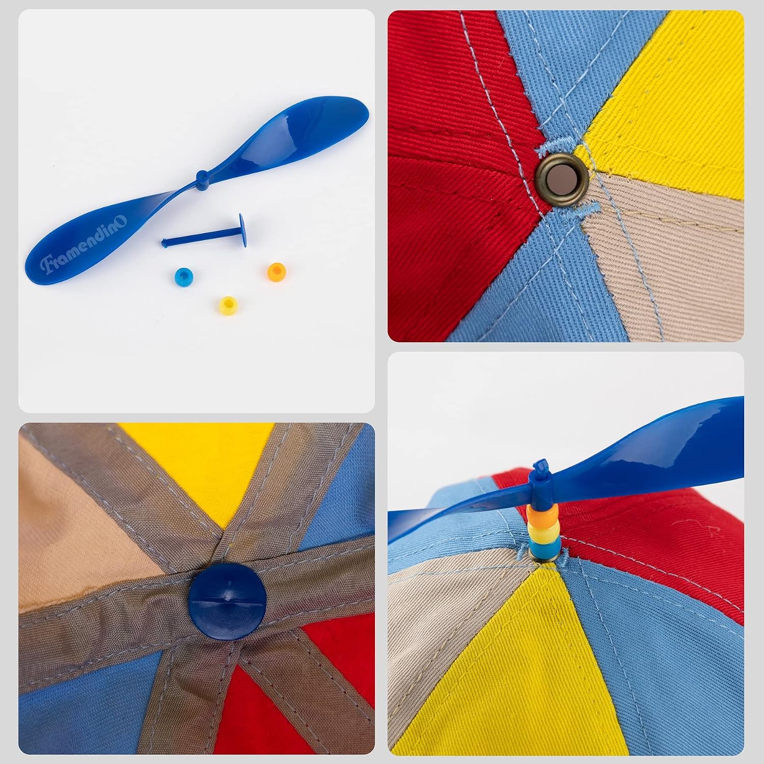 Framendino, Funny Adult Propeller Hat Fisherman Hats Baseball Cap with Propeller Rainbow image 5