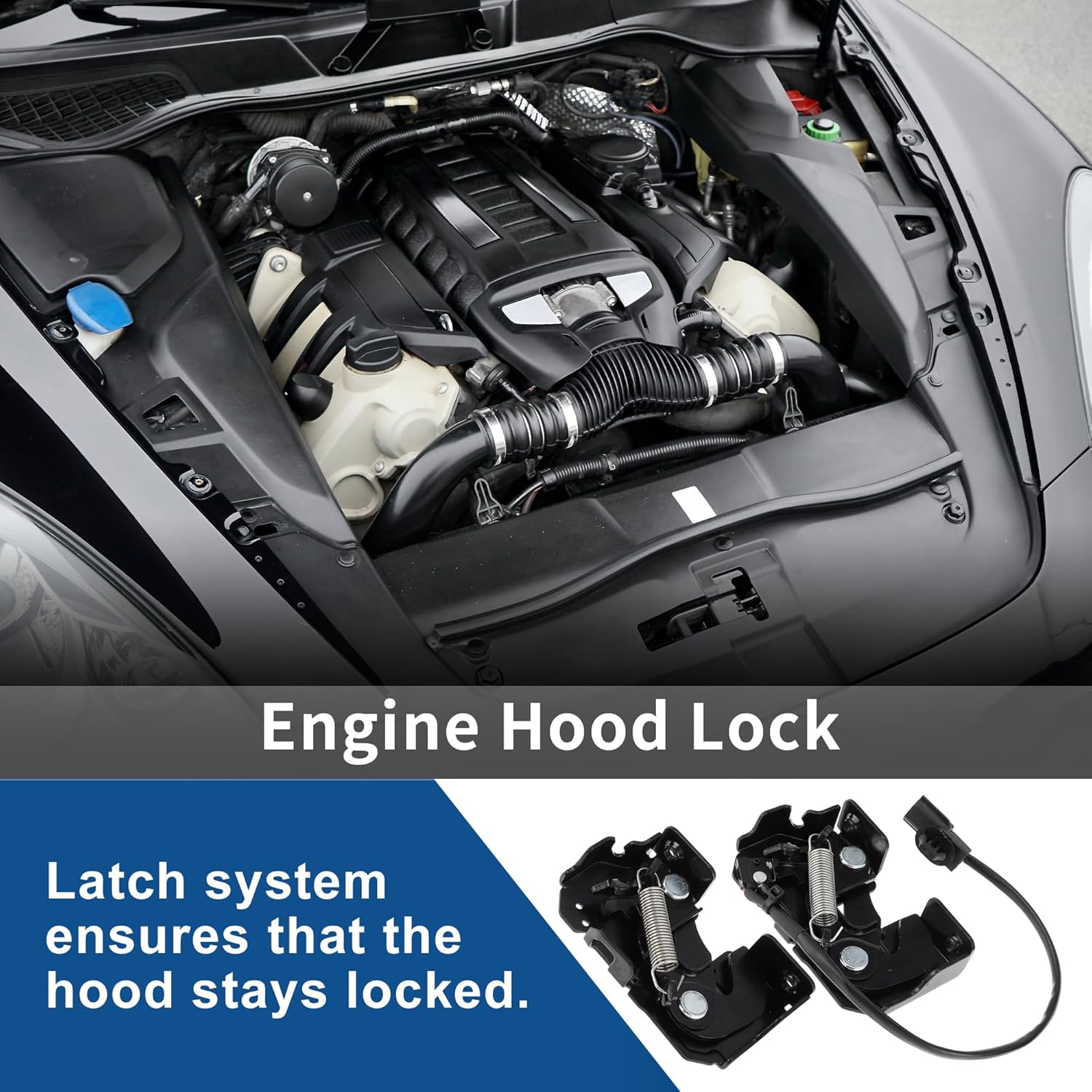 Driver and Passenger Side Hood Latch Assembly for Nissan GT-R 2009-2021 for Infiniti Q40 Q60 Engine Hood Latch Lock Release 65601JK60A/65601JL60C