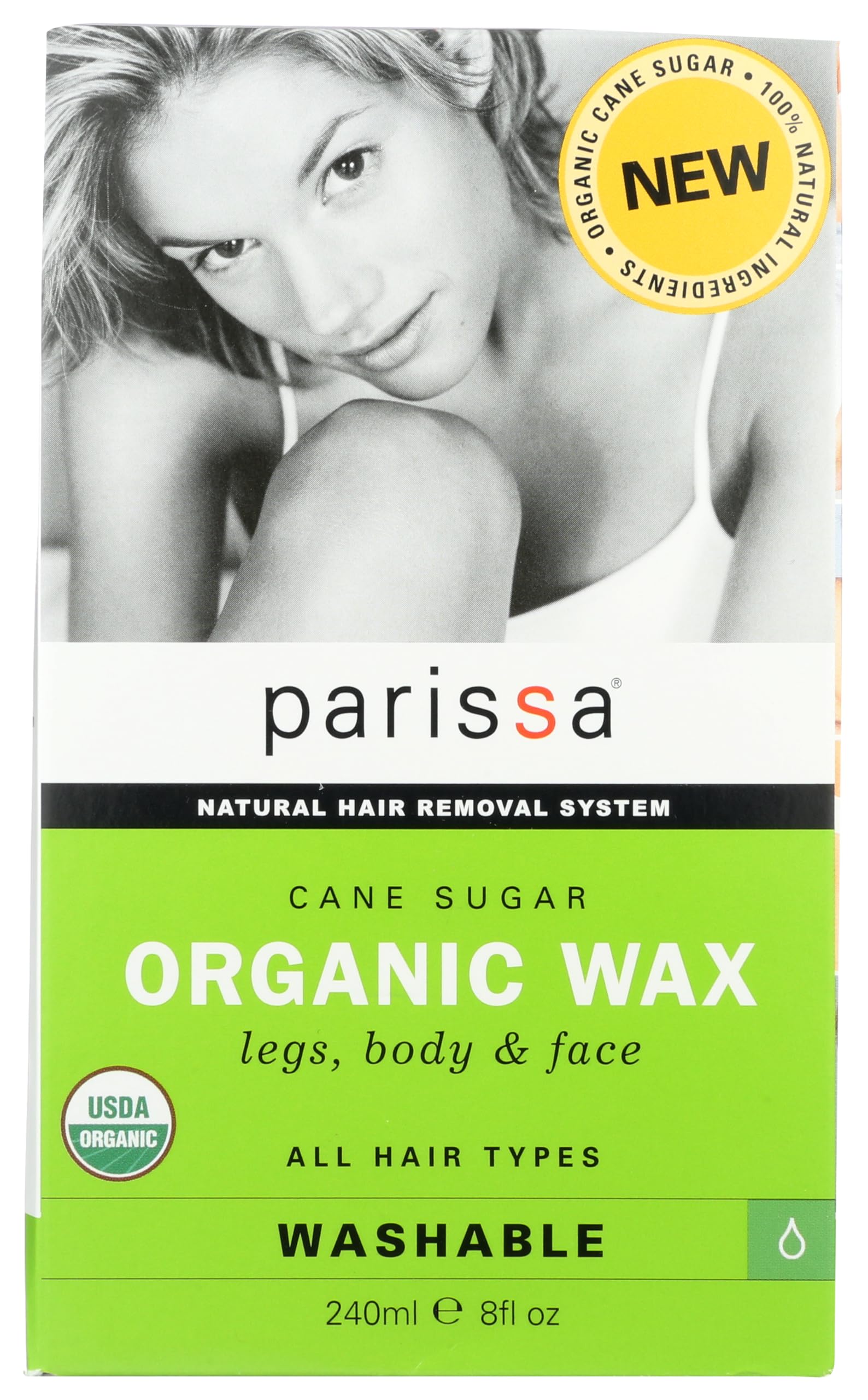 Parissa Organic Sugar Waxing Kit for Women - Hair removal Sugar Waxing Kit - Sugar Wax Kit for Whole Body, green, 240 ml (Pack of 1)