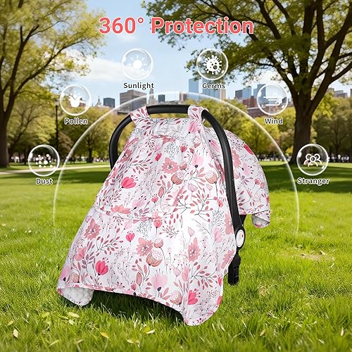 Miniatura 6 de Funda de asiento de automóvil para bebé, fundas de asiento de automóvil para bebé con 2 capas transpirables con cremallera, resistente al viento,