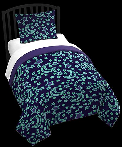 Vista 2 de Jay Franco - Juegos de edredón y funda para niños que brillan en la oscuridad