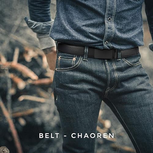 Miniatura 8 de CHAOREN - Cinturón para hombre - Cinturón de trinquete de cuero de 1 38 pulgadas para pantalones de vestir - Cinturón micro ajustable que se adapta