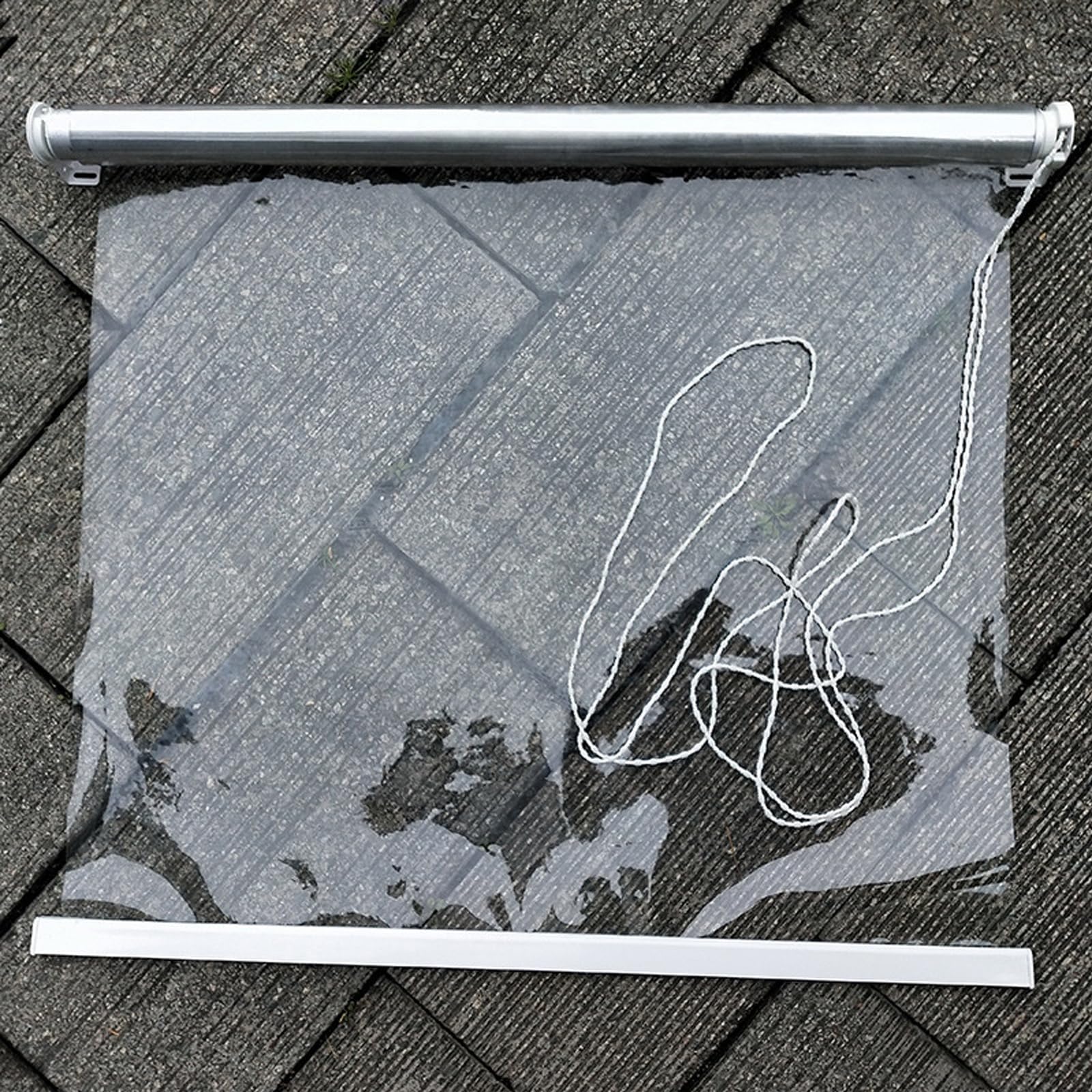 Clear Roll Up Blinds Waterproof Waterproof Outdoor Roller Shades, Transparent Vinyl Plastic Roll Up Blind With Fitting, Rainproof Curtain(150x150cm(59x59in))