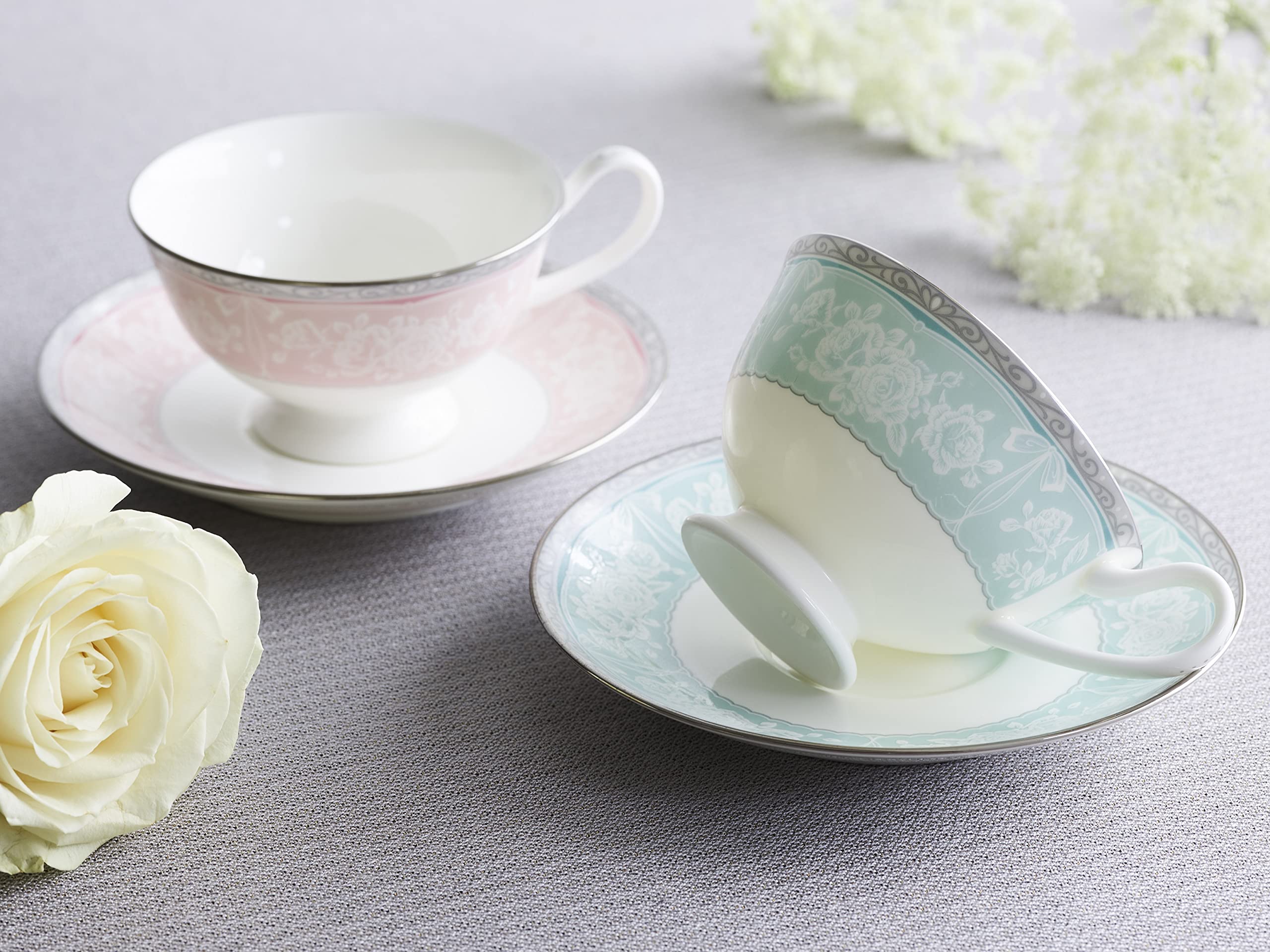 Amazon｜NARUMI(ナルミ) カップ ソーサー セット グレイスエア ブルー