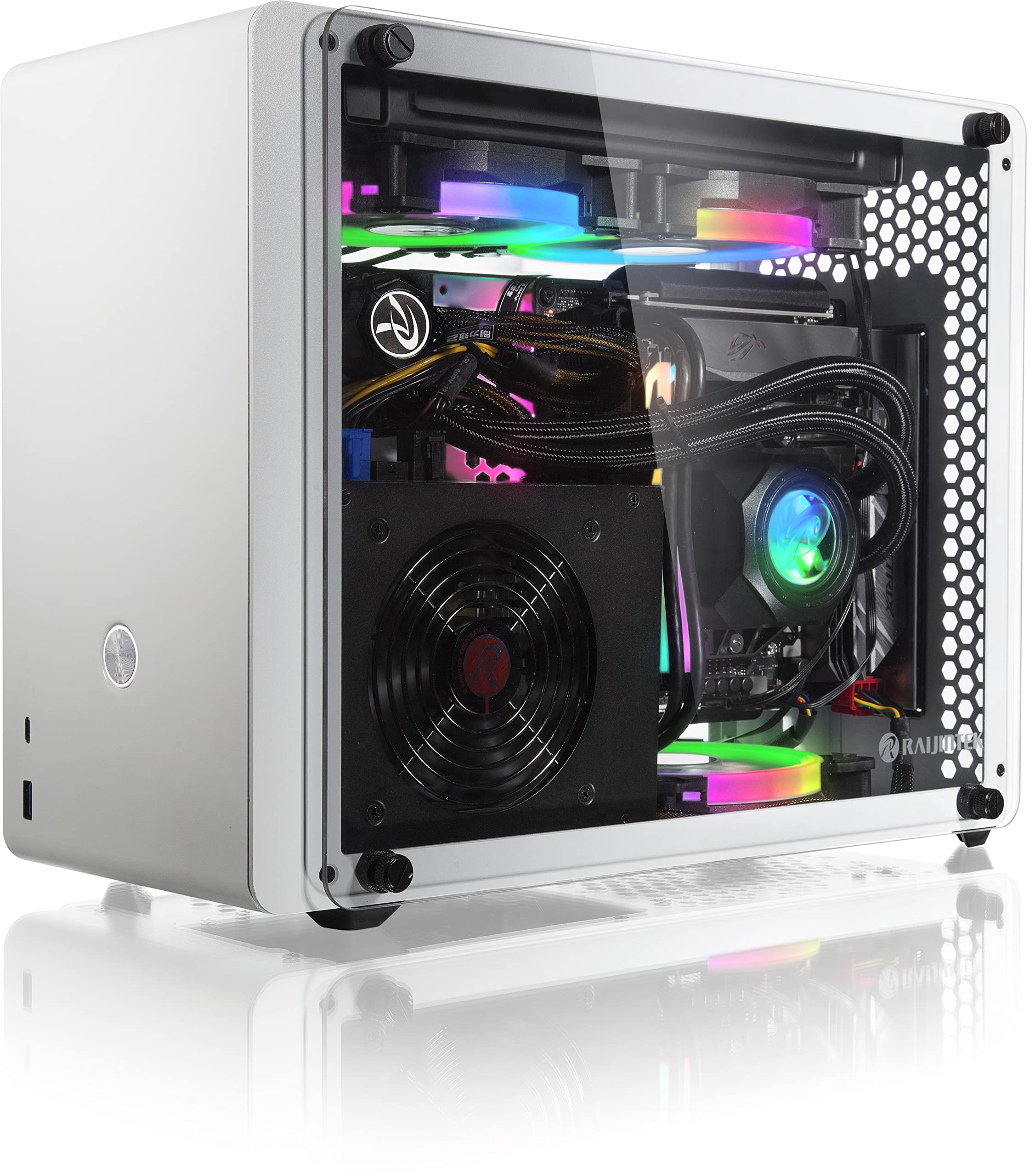Raijintek Case Mini ITX Ophion Evo con Pannelli in Vetro (Bianco)