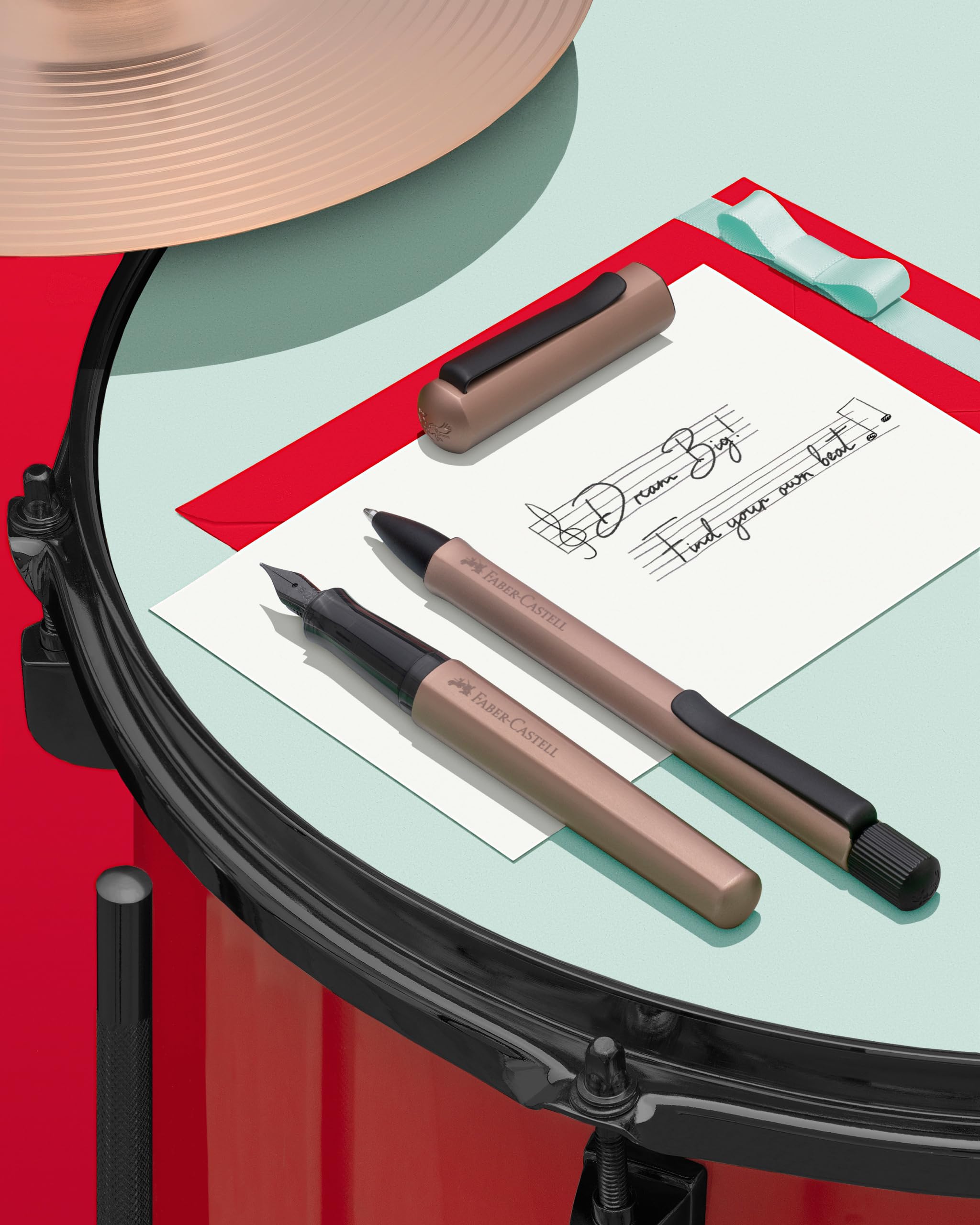 FABER-CASTELL 140585 - Bolígrafo roller Hexo, bronce, 0,5 mm, 1 punta