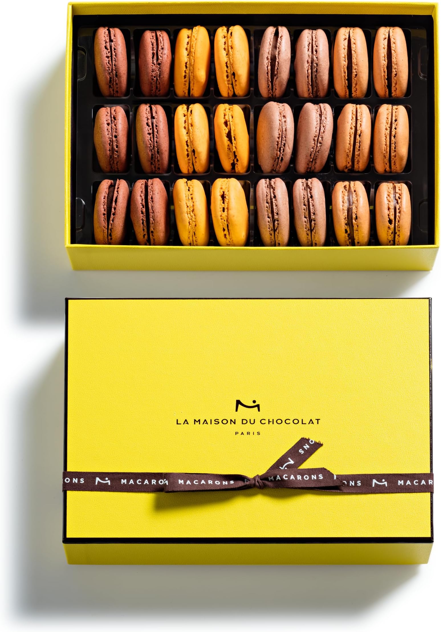 La Maison Du Chocolat Premium Macaron Gift Box - 24pcs Gourmet French Dark Ch...