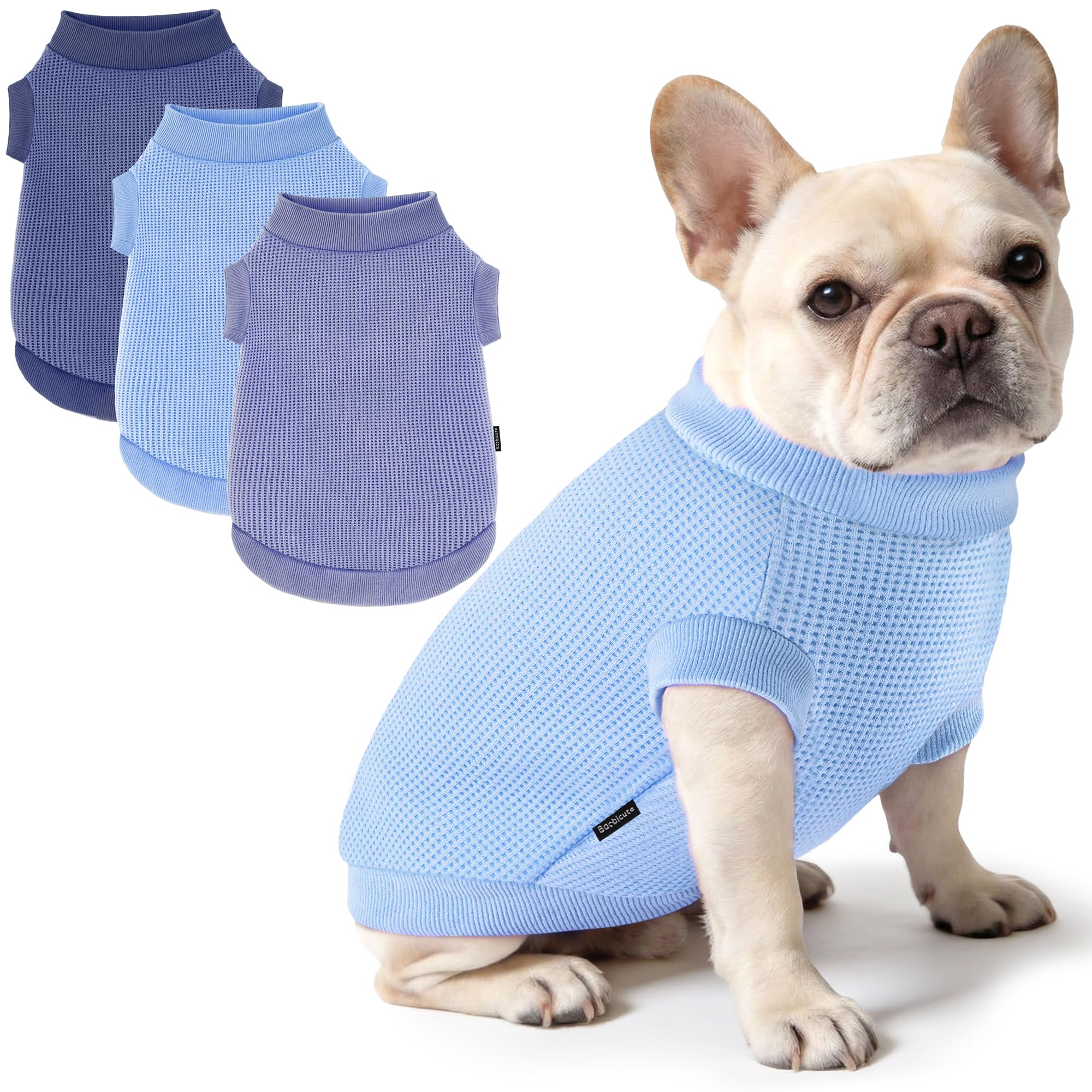 3 Pack Dog Shirt for Small Supplies Functional Waffle Dog Clothes Warm Soft Sweatshirt Outfit for Dogs Cats Pet Apparel
