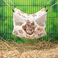 Vista 7 de Sadnyy Hamaca de 6 piezas de conejillo de indias y rata de tres capas, cama de hurón para animales pequeños, hamaca colgante para mascotas, hamaca