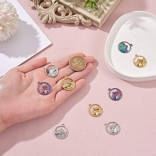 Miniatura 3 de 15 dijes de alas de ángel de acero inoxidable 304 para manualidades, joyas, collares, aretes, suministros