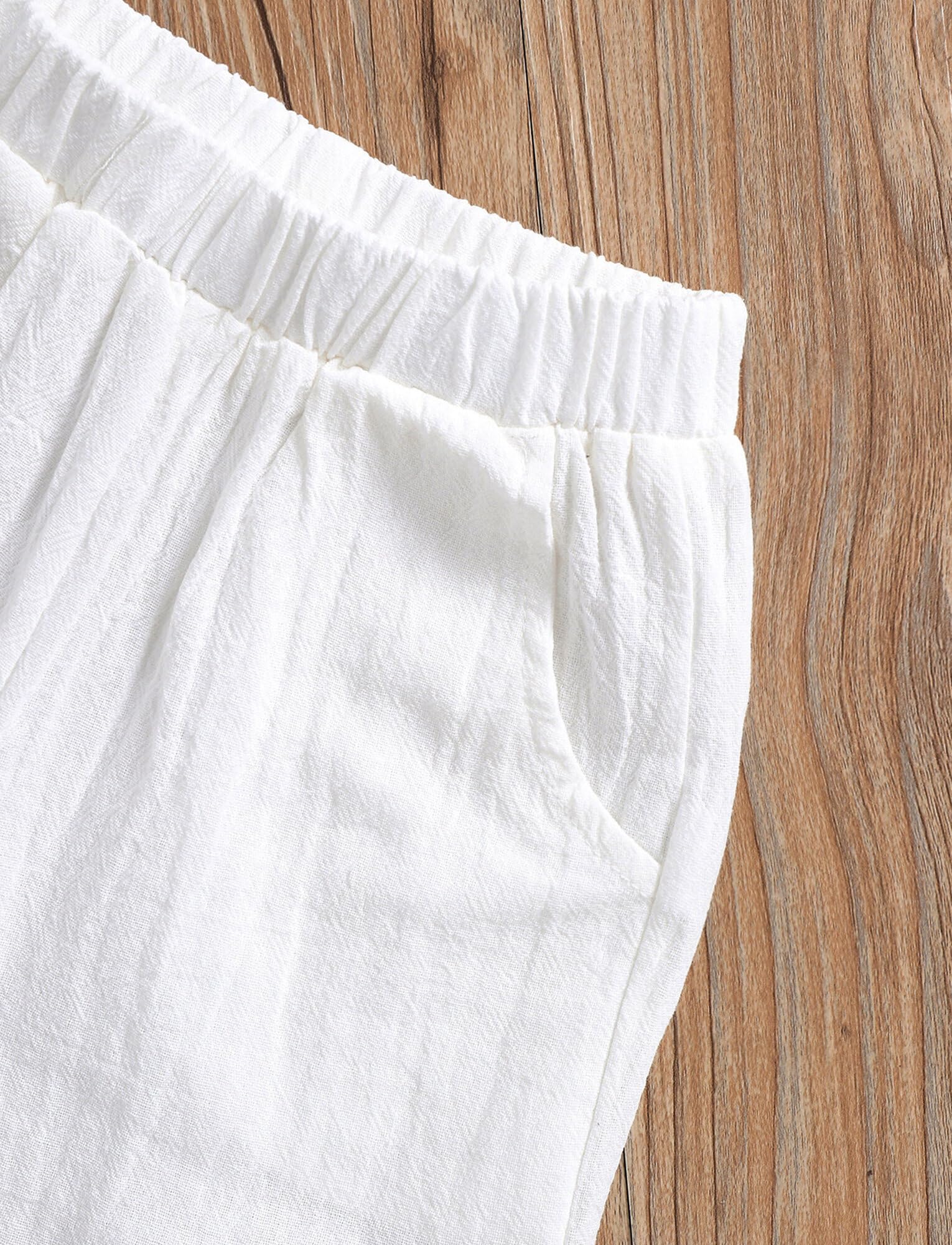 AIEOE 2-Piece Bébé Garçon Ensemble avec Manches Courtes et Short à Taille Elastique en Coton et Lin pour 6 Mois - 4 Ans