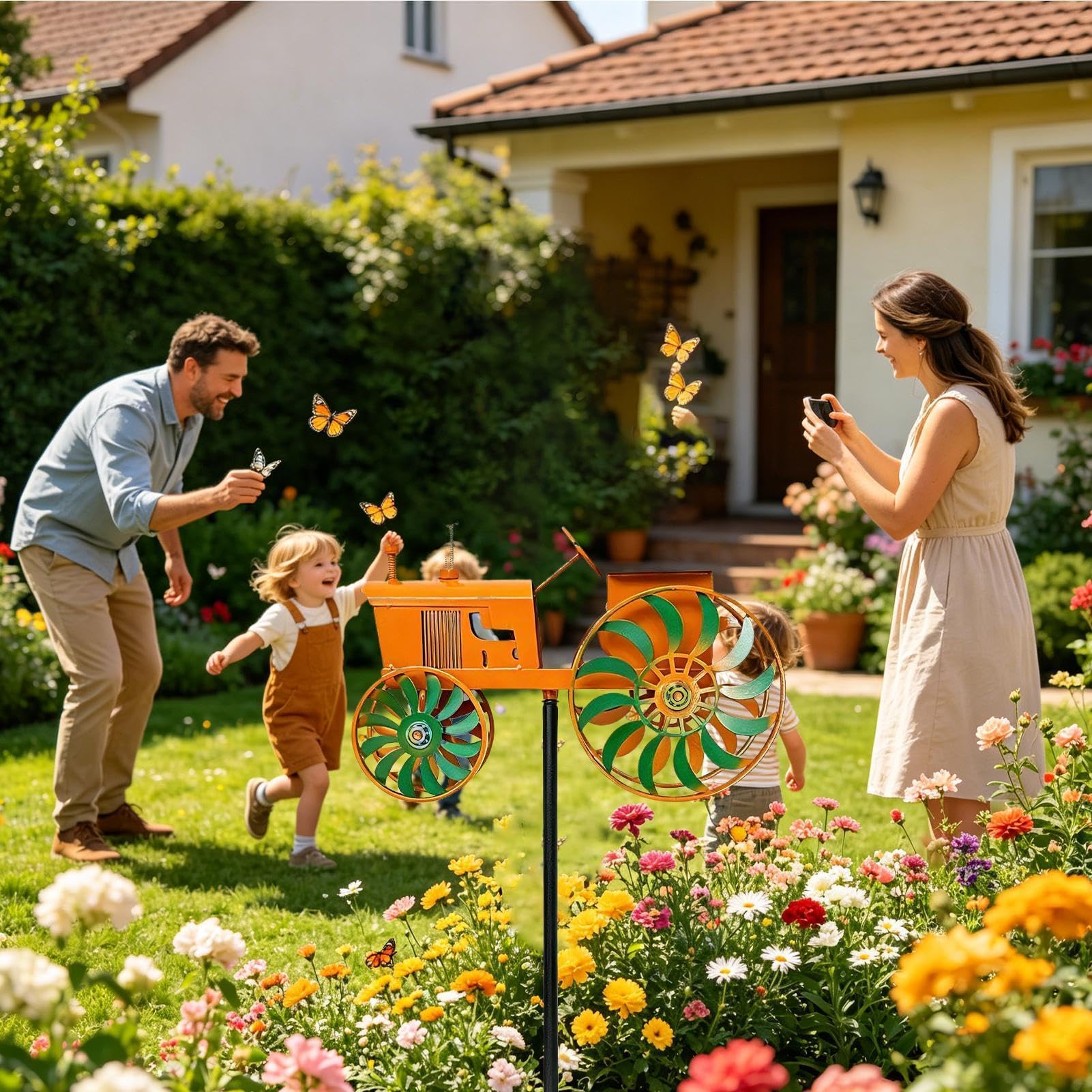 Molinetes Para Jardín Con Estaca Molino De Viento Exterior Resistente | Molinillos de Viento para Patio y Jardín Para Patio Porche Sendero Parque Cumpleaños Evento