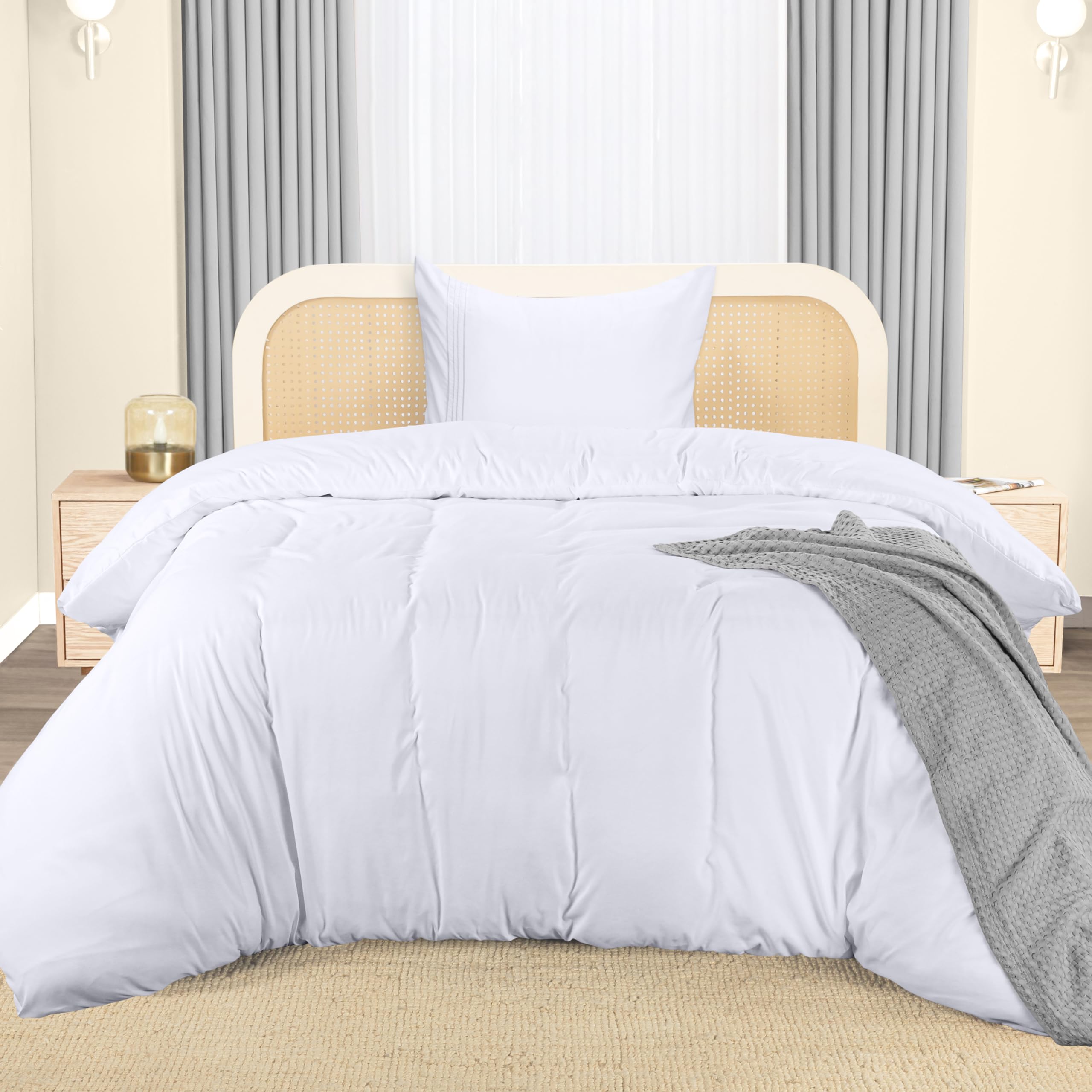 Utopia Bedding Bettwäsche Bettbezug + Bestickte Kissenbezug