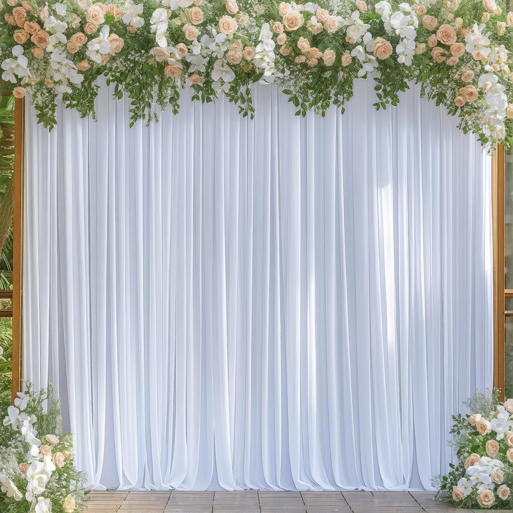 Cortina Telón De Fondo De Seda Para Boda Decoración Cumpleaños Fiestas Estudio De Fotografía UNHO, 3m X 3m, Blanca