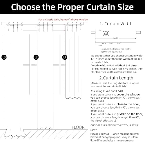 Miniatura 7 de ChrisDowa Birch - Cortinas opacas plisadas de lino de 84 pulgadas de largo, 2 paneles para sala de estar, dormitorio, habitación de granja,