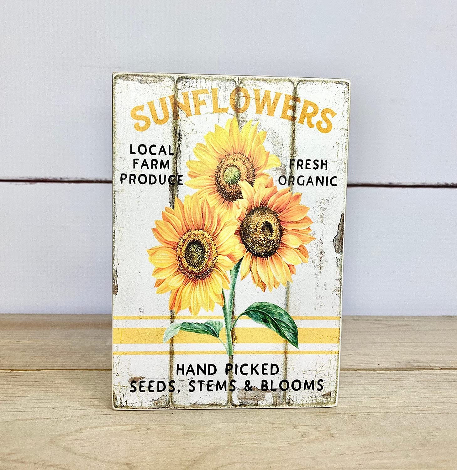 Sunflower Hand Picking Seeds Novelty Tin Sign Metal Poster Wall Funny People Cave Cool Wall House Number New Warning Sign Aluminum Metal Tin Sign Vintage Style 5.5x8inch