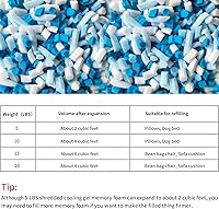 Vista 5 de Relleno de espuma viscoelástica con gel triturado de 15 LBS, cómodo y suave relleno para silla de puf, relleno de espuma viscoelástica para almohada