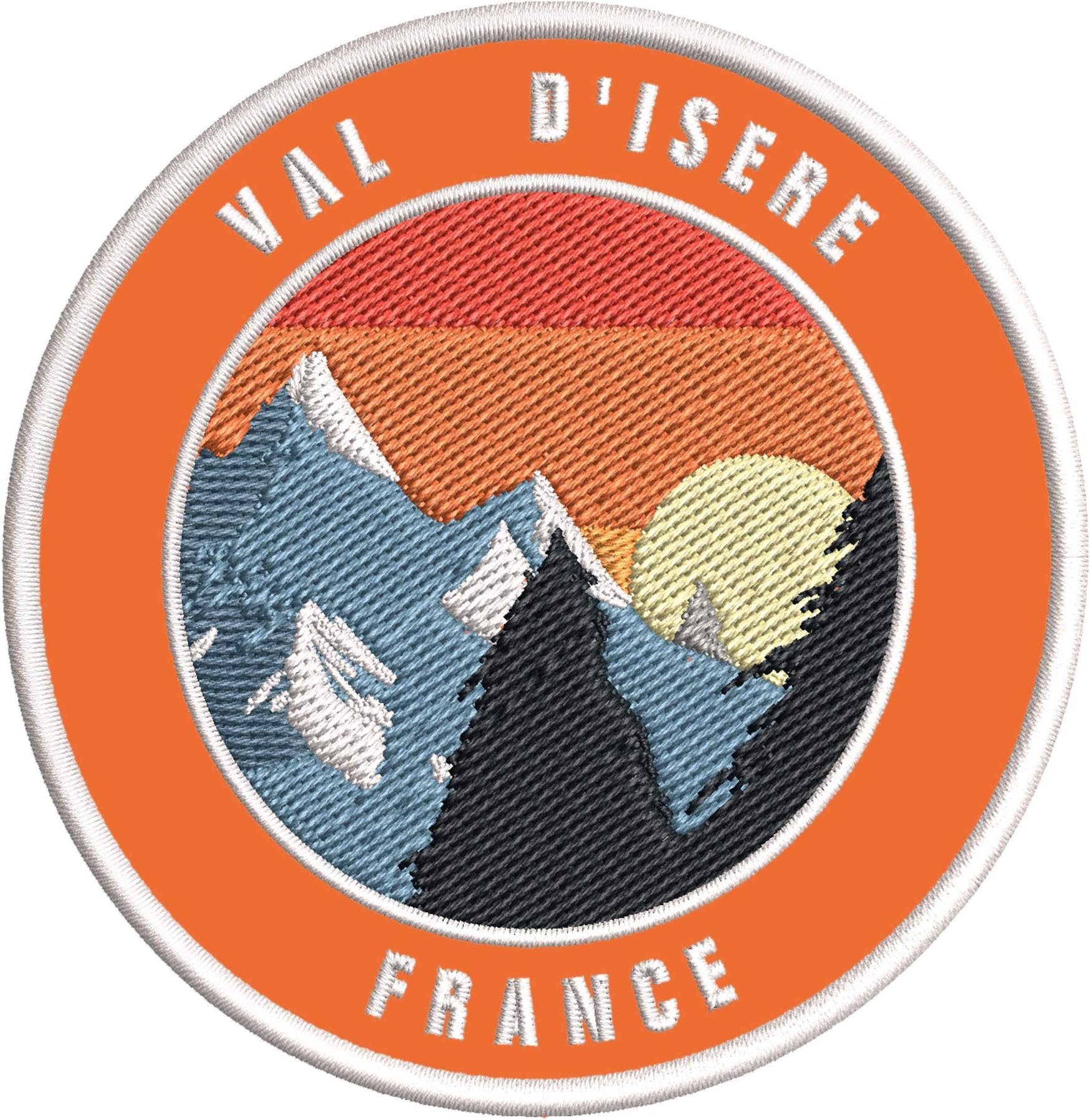 Val D'Isere, France Ski Restort Mountain Embroidered Premium Patch DIY Iron-on or Sew-on Decorative Badge Emblem Vacation Souvenir Travel Gear Clothes Appliques