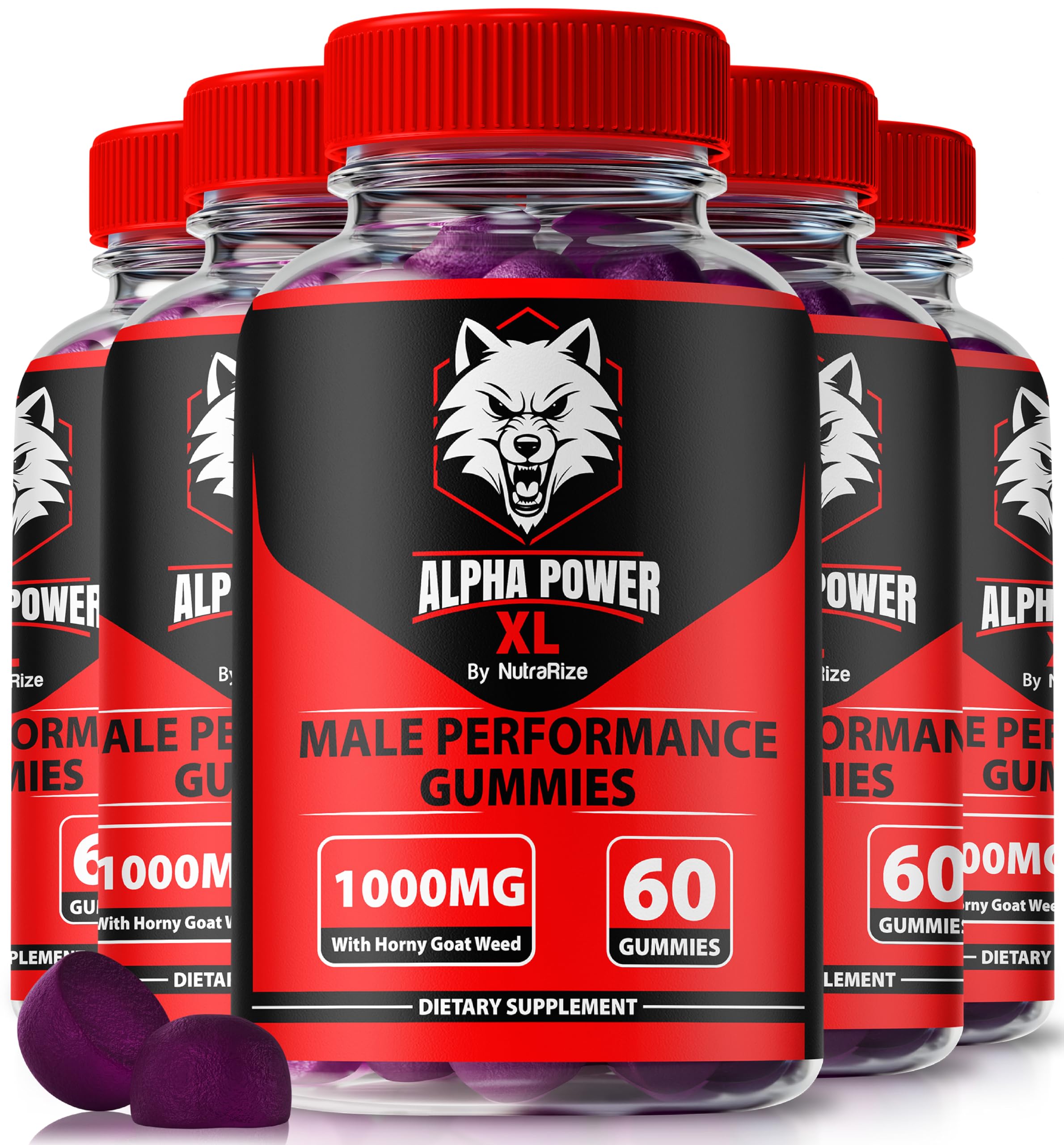 (5 Pack) Alpha Power XL Gummies, Official Alpha Power XL, Premium Formula for Men, All-Natural Male Gummy to Support Peak Performance and Endurance, AlphaPower XL ME Gomitas, Reviews (300 Gummies)