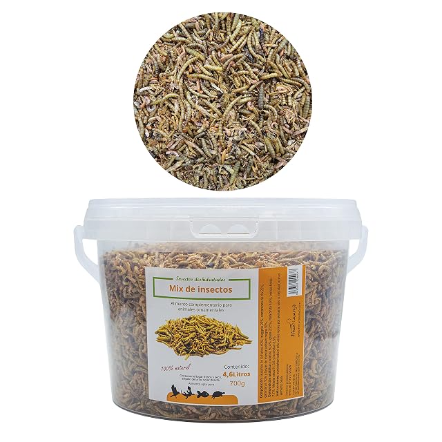 FINCA CASAREJO - Mix de Insectos Secos - Alimento deshidratado para Aves Ornamentales y Otros Animales - 700g