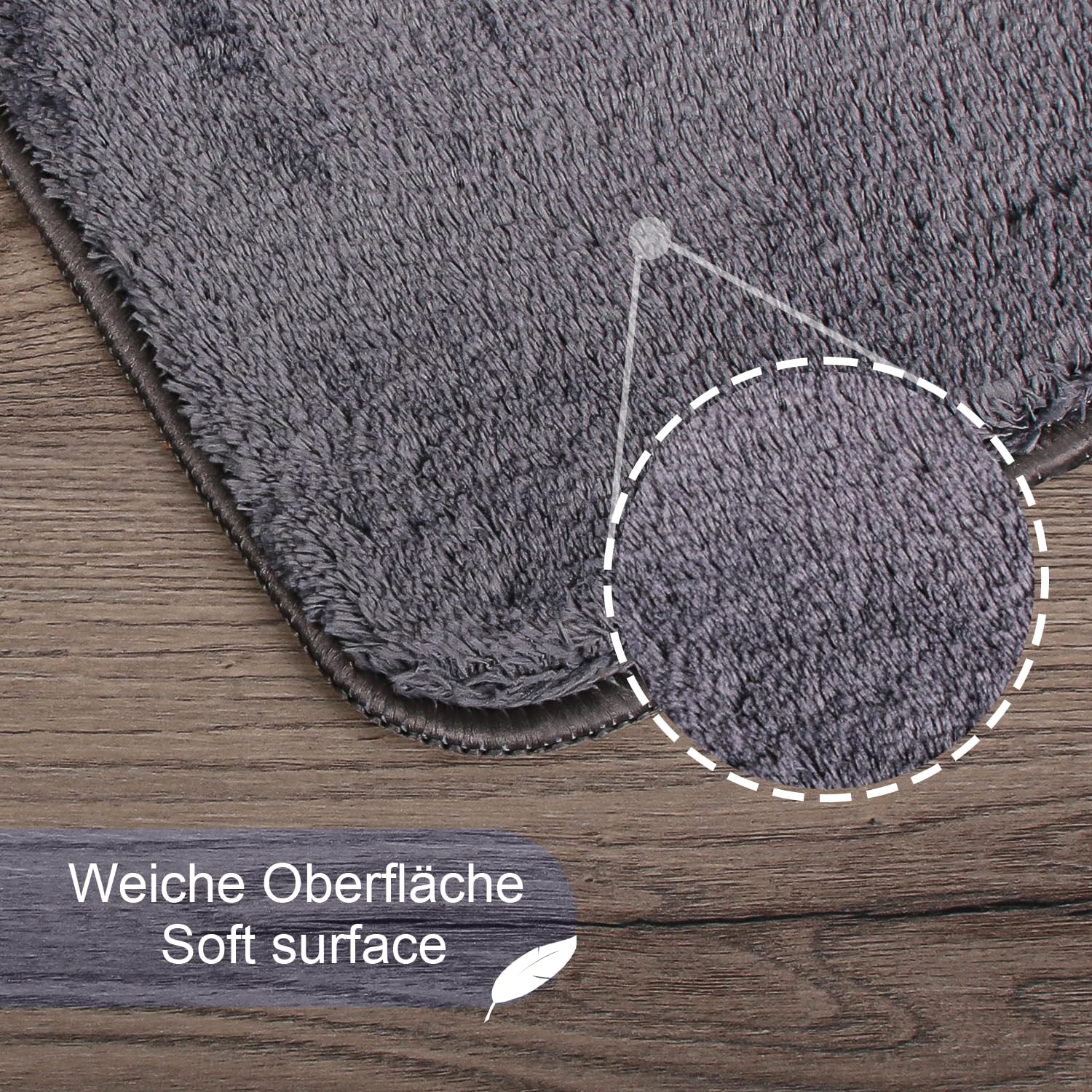 Antislip badmat (50 x 120 cm) Leandra Grijs - Tapijten