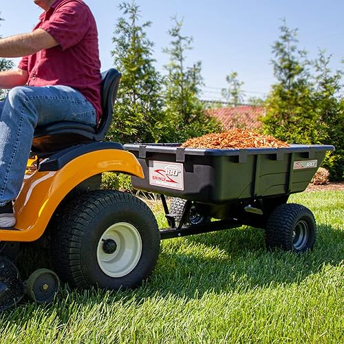 Miniatura 9 de Brinly RPC-10BH-A The Roger - Carrito volquete completo de 180 grados con cama moldeada por compresión duradera