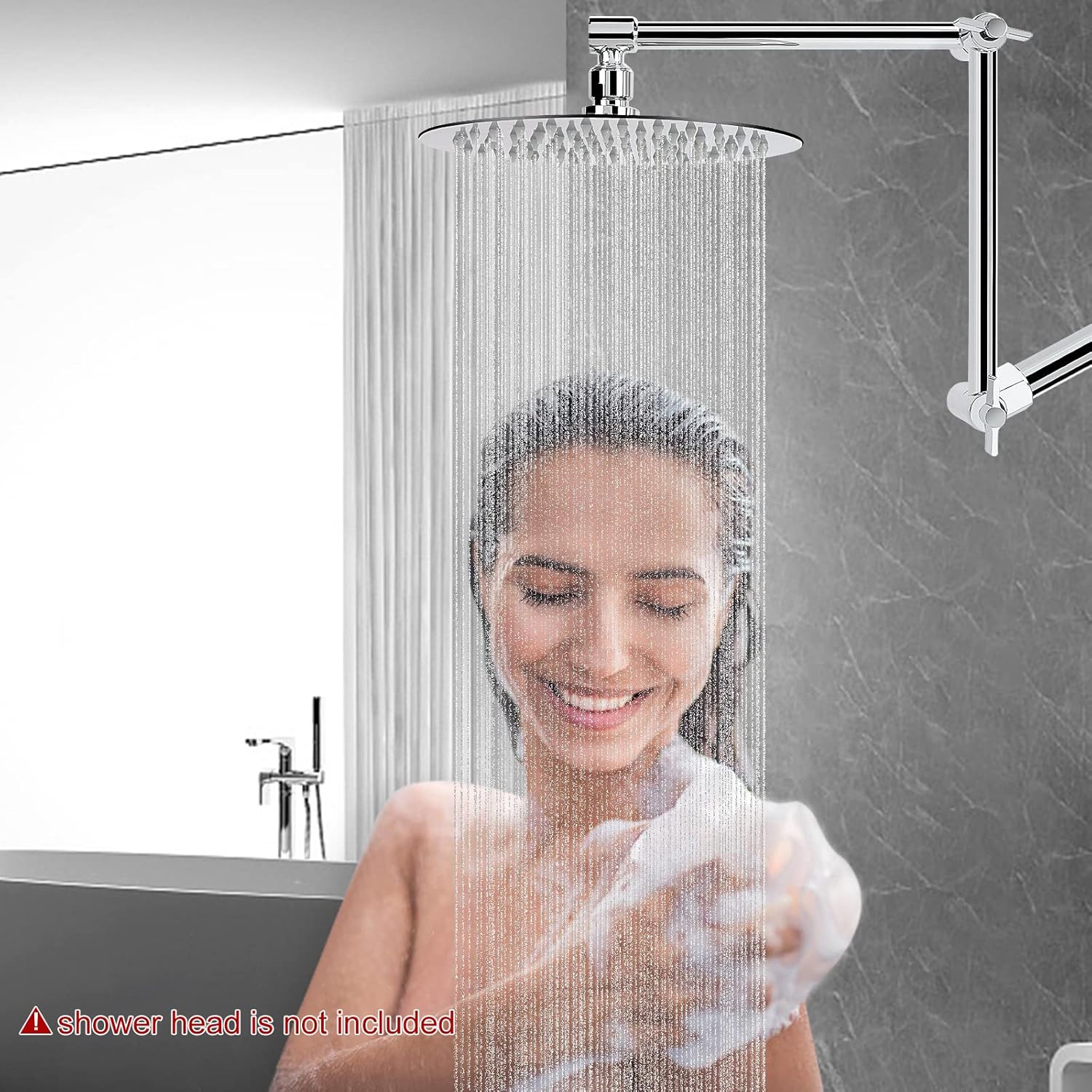 Adjustable Shower Arm, Shower Extens Arm Universal Cect,