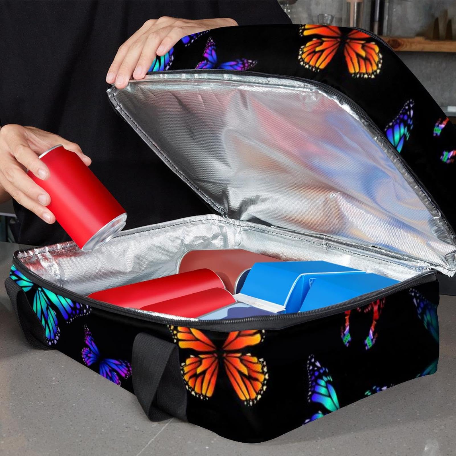 Grand sac à déjeuner isotherme pour homme et femme, double couche, étanche, étanche, réutilisable, sac fourre-tout pour le travail, l'école, le pique-nique, la plage, le camping, les voyages,