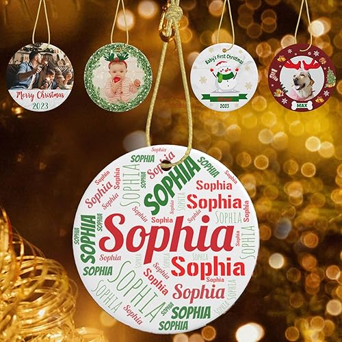 Adornos de Navidad personalizados 2023 con nombres, adornos personalizados para árbol de Navidad, adornos personalizados a granel para decoraciones Adornos de Navidad personalizados 2023 con nombres, adornos personalizados para árbol de Navidad, adornos personalizados a granel para decoraciones