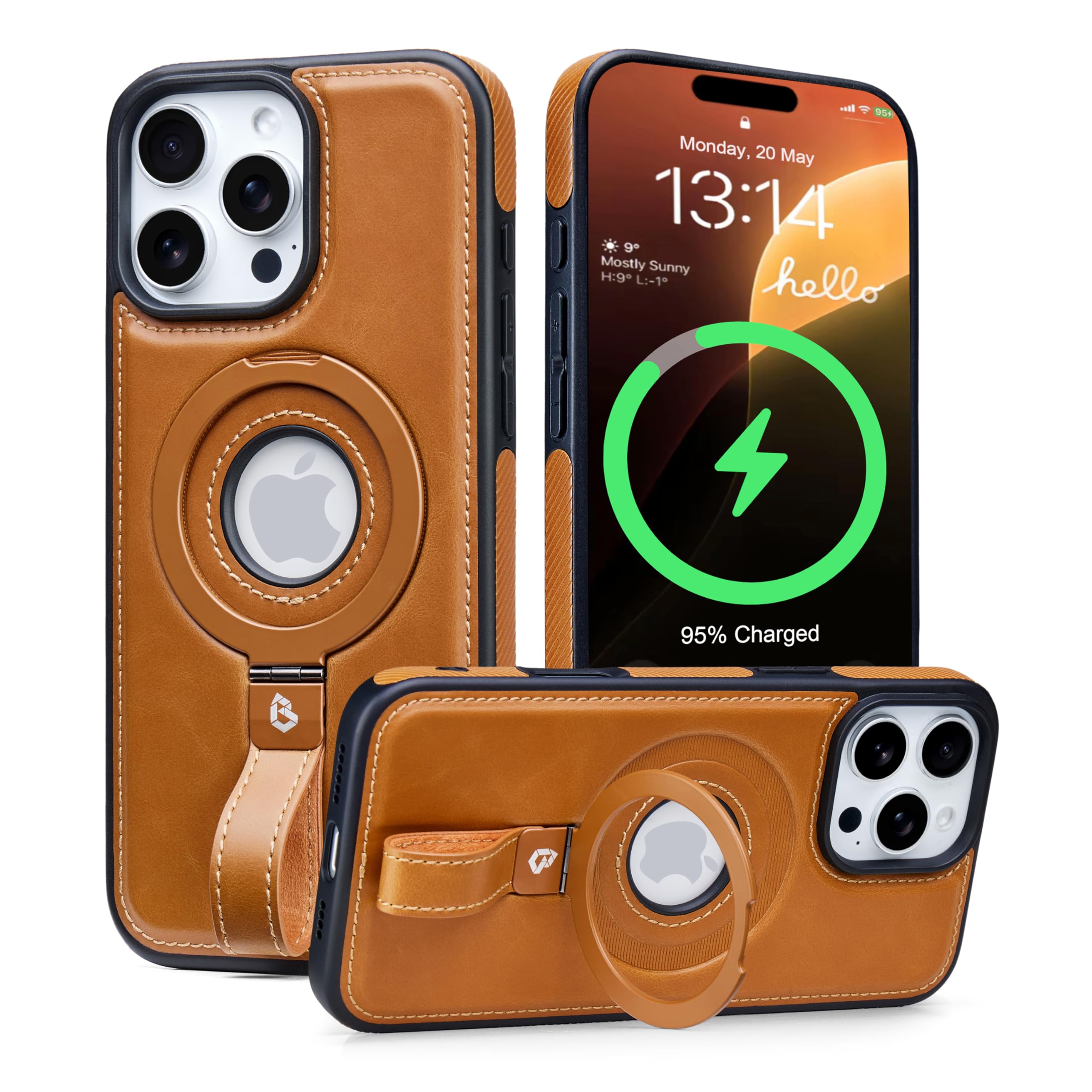 Amazon.com: Butaiga for iPhone 16 Pro Leather Case with Stand