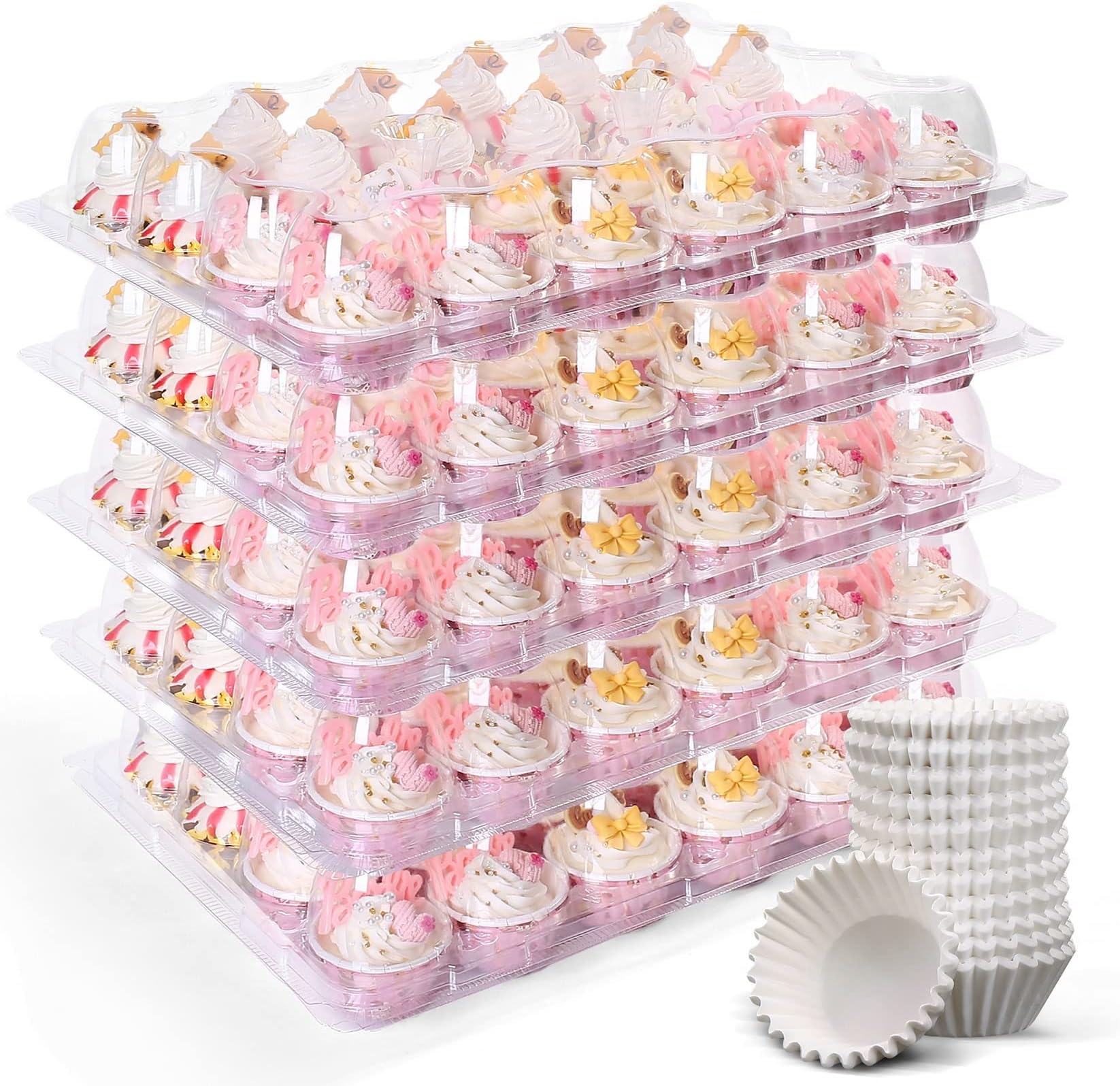 Decony 624 Compartment cupcake containers plastic