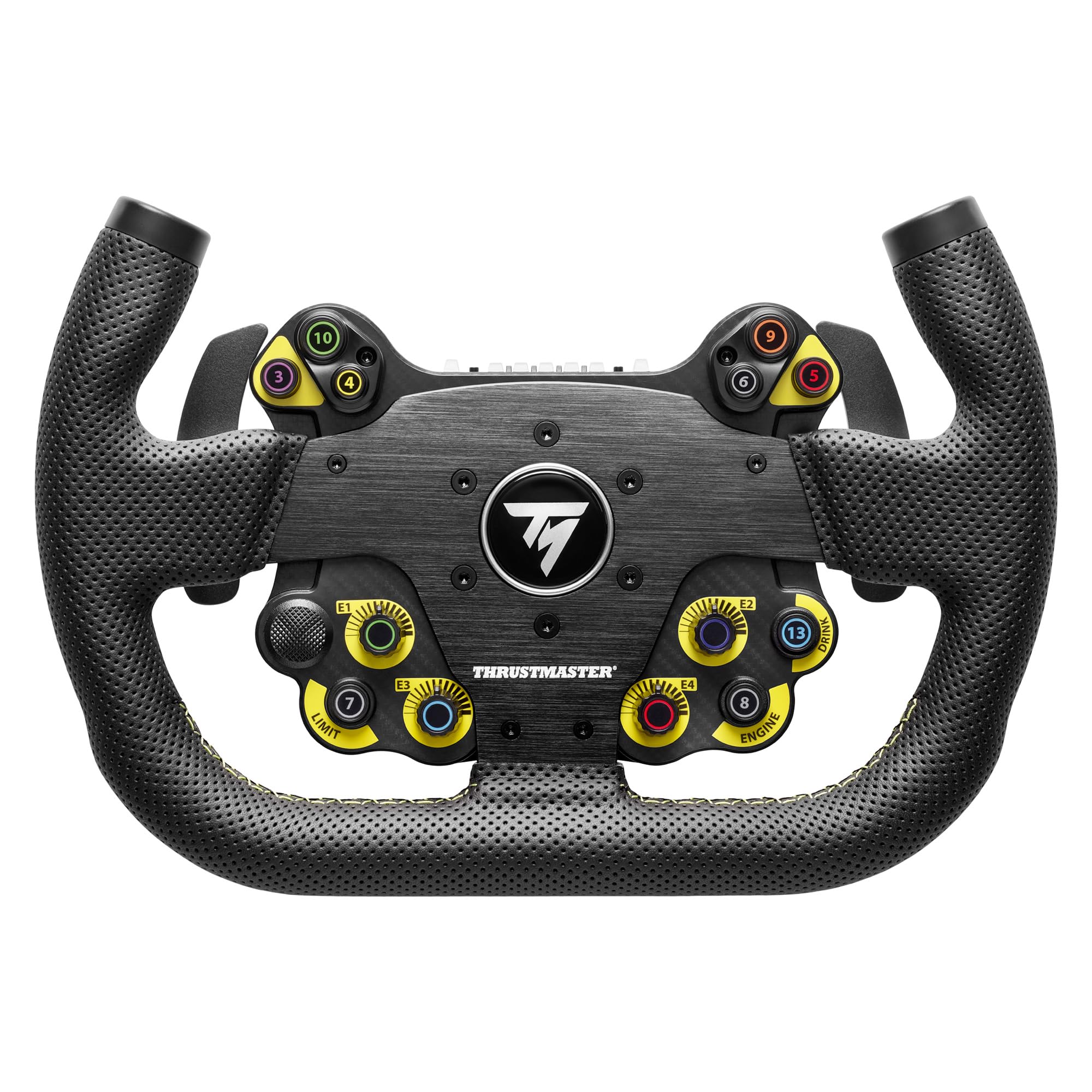 Thrustmaster EVO Racing 31U Leather - Aro de Volante Desmontable en Forma de "U" con Hub (Botones + LED) Revestido de Piel Sintética para Simracing - PS5, PS4, Xbox Series, Xbox One, PC