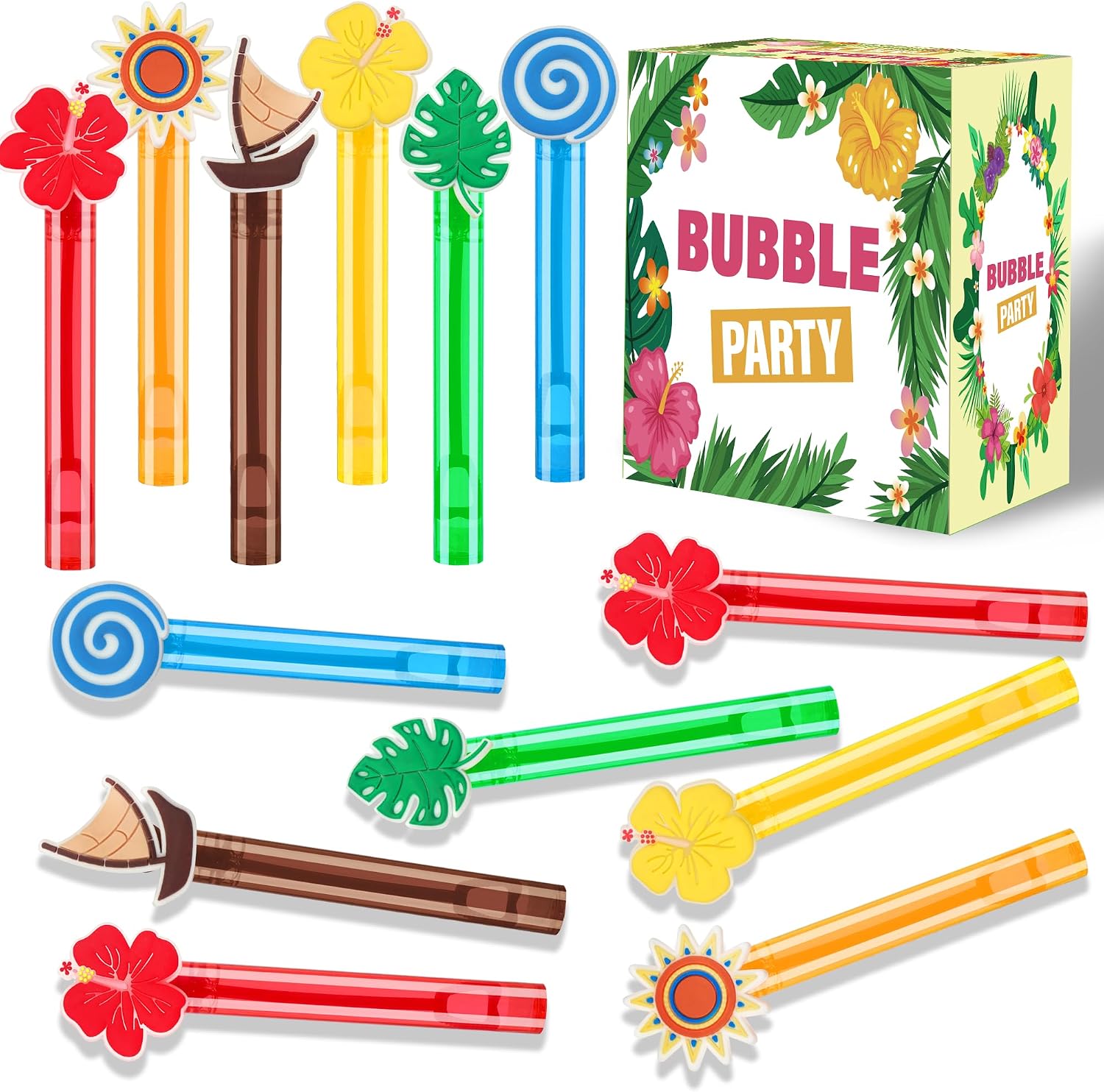 24Pcs Bubble Wands for Hawaiian Tropical Ocean Birthday Party Favors Decorations Pinata Goodie Bag Fillers Gifts Stuffers