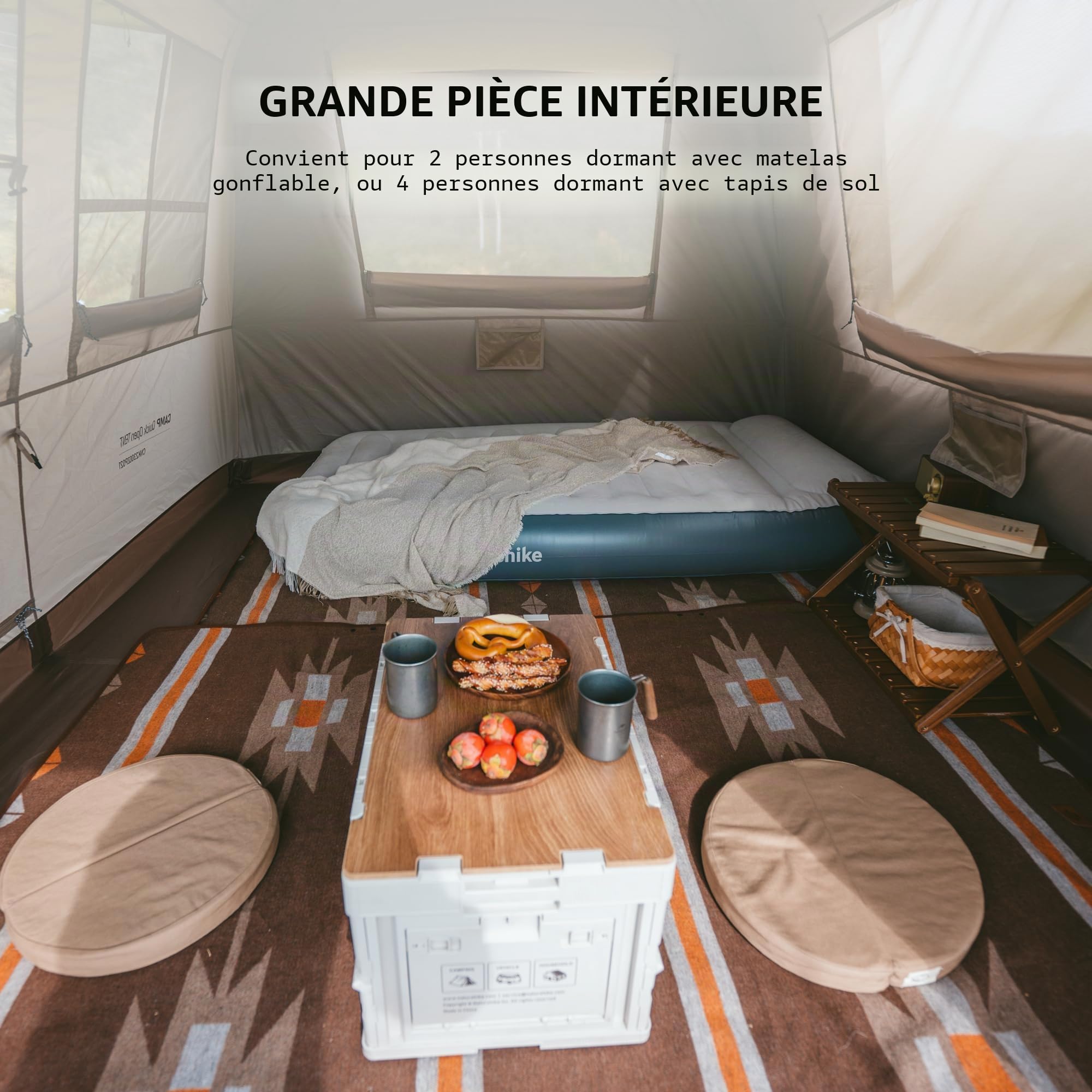Naturehike Village 6.0/13.0/17.0 ㎡ Tente Familiale Pop Up Automatique de Camping pour 𝟒-𝟔 Personnes Grande Tunnel pour Les Voyages en Voiture Le Camping Les Fêtes en Plein Air
