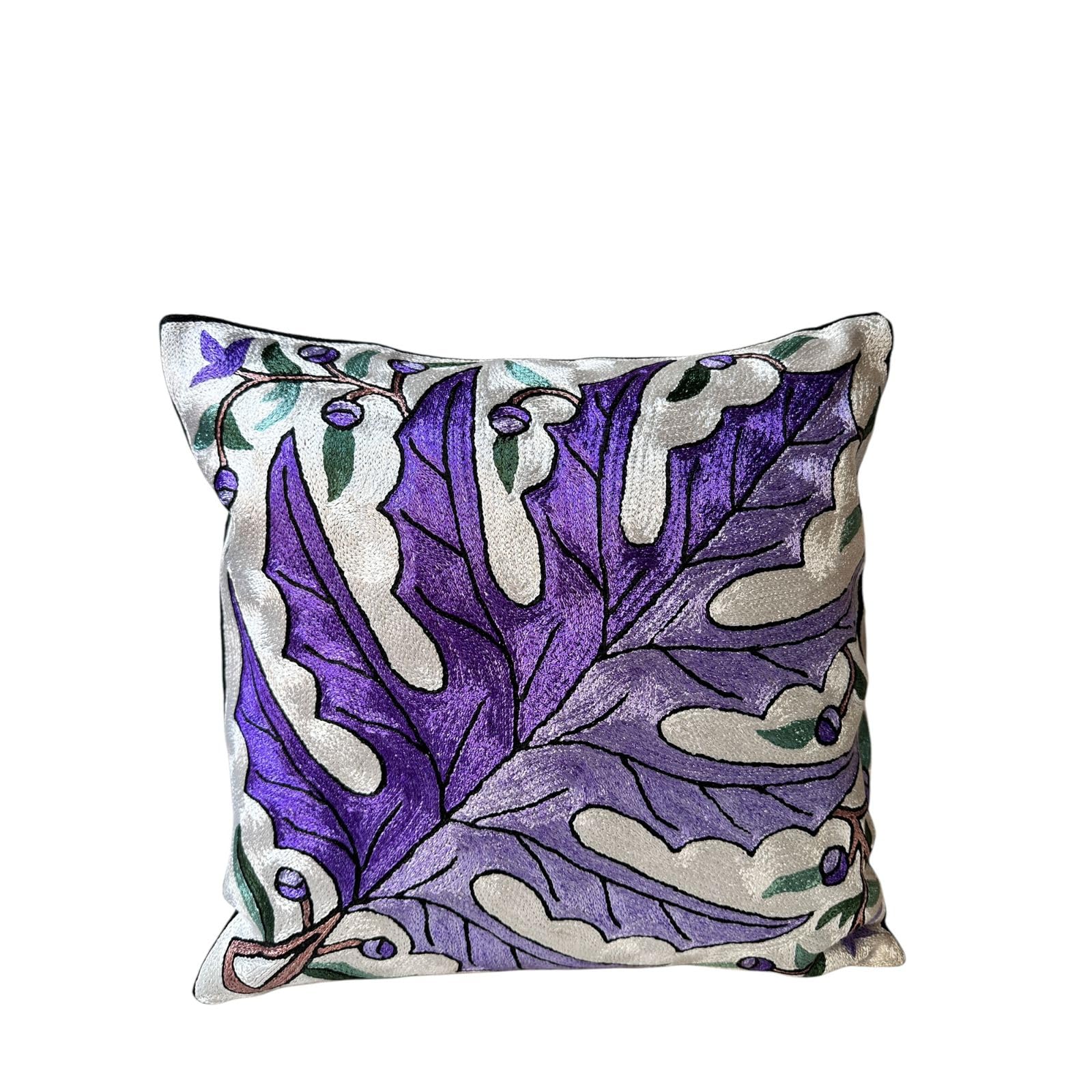PR INTERNATIONAL Hand Embroidered Decorative Cushion Cover Modern Art Abstract Face Design Perfect For Living Area, Bedroom, Car, Sofa