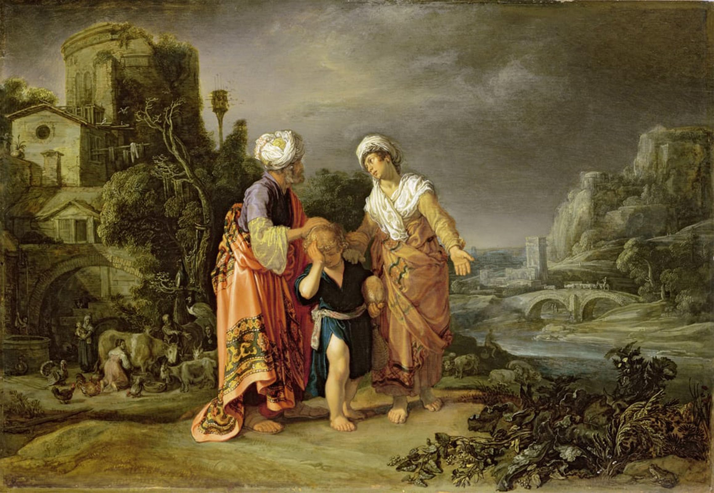 Impression Tableaux Graffiti l'expulsion d'Agar Pieter Lastman affiche murale 60x90cm