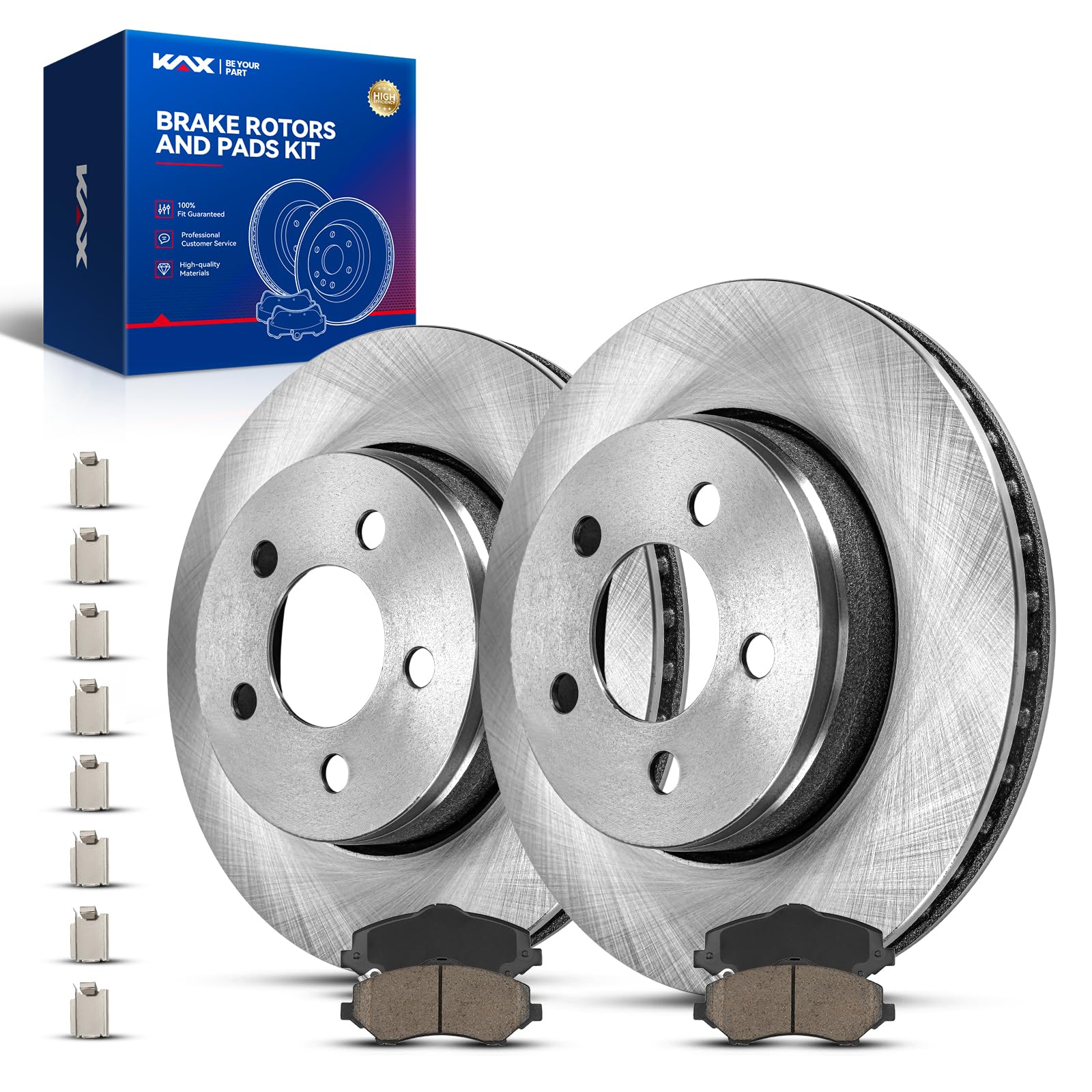 KAX Front Brake Kit, OE Brake Rotors and Ceramic Brake Pads | Fits Jeep Liberty 2008-2012, Dodge Nitro 2007-2011, Automotive Replacement Brake Kit