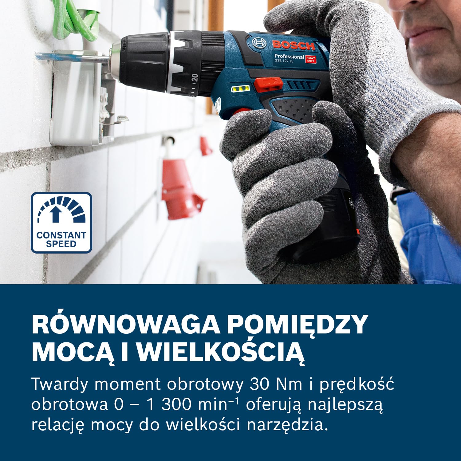 Akumulatorowa wiertarko-wkrętarka udarowa GSB 12 V-15 | 2 x akumulator 2,0 Ah w torbie i akcesoriach