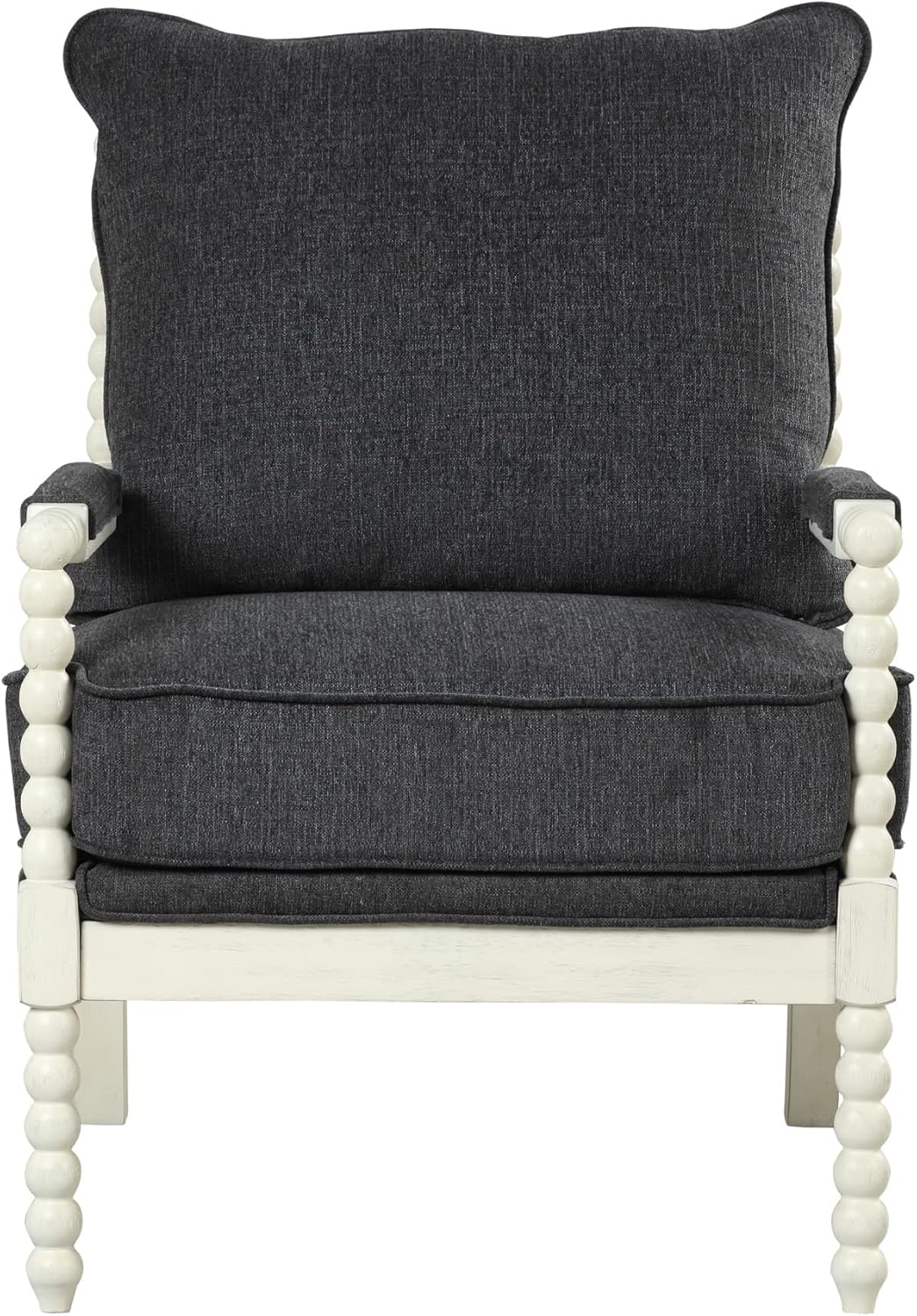 Best Master Furniture H300 Hanako Accent Chair, Charcoal and Off White