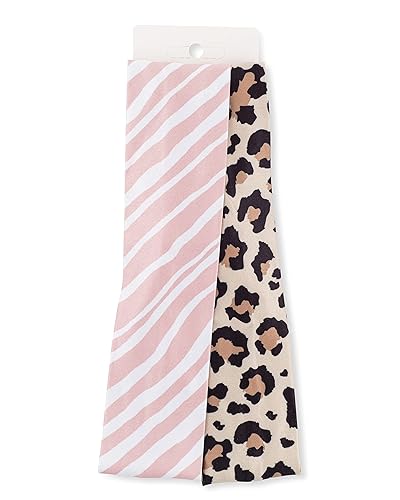 Miniatura 3 de Goody Diadema de perfil bajo para cabello fino, 2 unidades, guepardo y rayas, tela cómoda y elegante que no tira, engancha ni daña tu cabello,