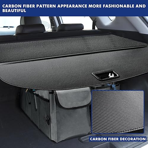 Miniatura 6 de GZSH Cubierta de carga para Nissan Rogue 2021 2022 2023 2024 de fibra de carbono, cubierta de carga negra, perfecta para Nissan Rogue Nissan Rogue