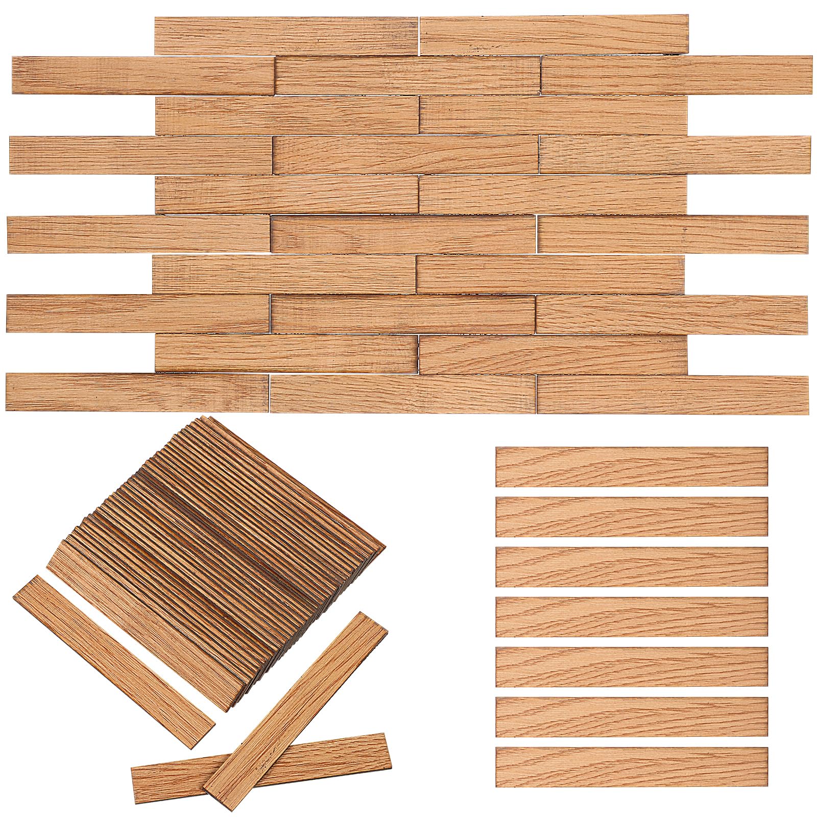 40pcs Miniature Dollhouse Flooring Self-Adhesive Decorative Planks Realistic Texture Easy to Assemble Versatile Design for Dollhouse Decoration