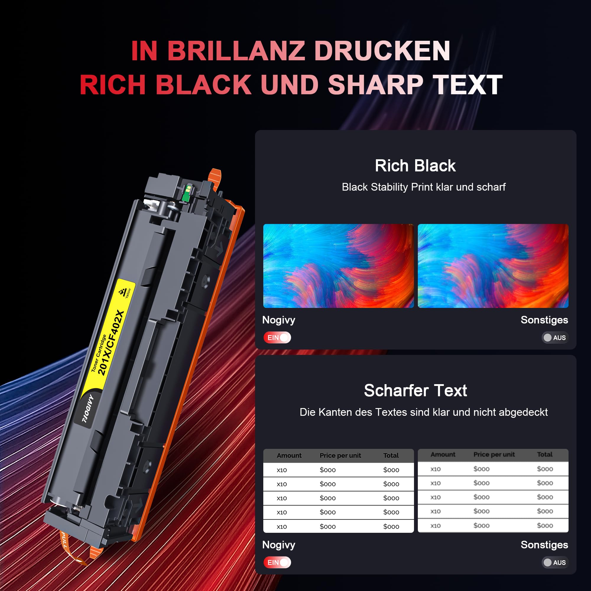 201 X 201A CF400X Toner con chip, compatibile con HP 201X 201A Toner per HP M277dw Color Laserjet MFP M277dw M252dw M252n M274n M277c6 (nero, ciano, giallo, magenta, confezione da 4)
