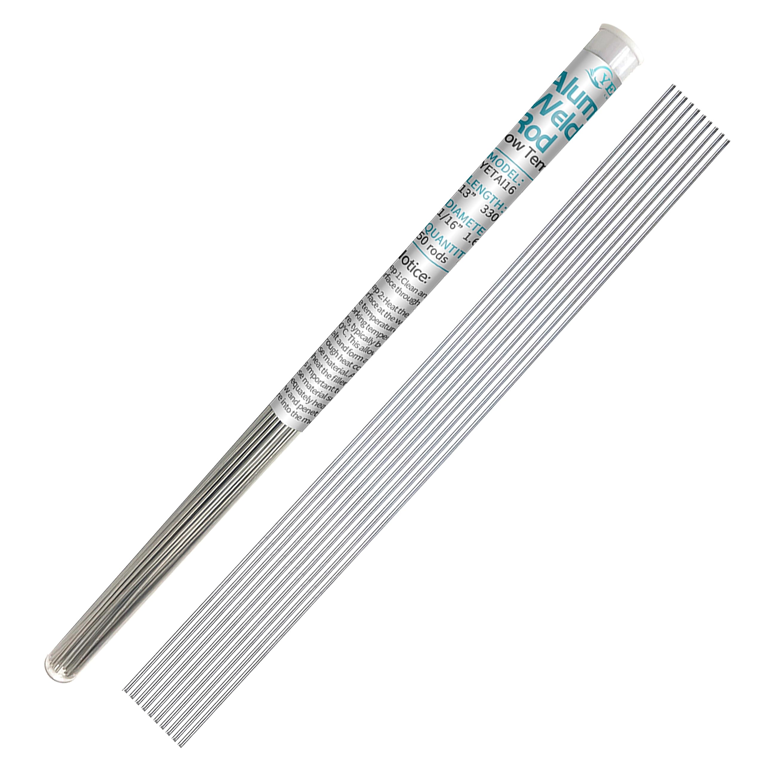 50 rods Aluminum Brazing Rod 1/16 For Propane Torch, Flux Core Aluminum Brazing Rods NO NEED Flux, Aluminum Repair Simple Solution (13" Length)