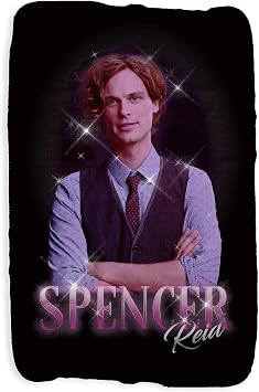 CBS Criminal Minds Vintage Spencer Reid Sherpa Blanket - 37" x 57" - Officially Licensed