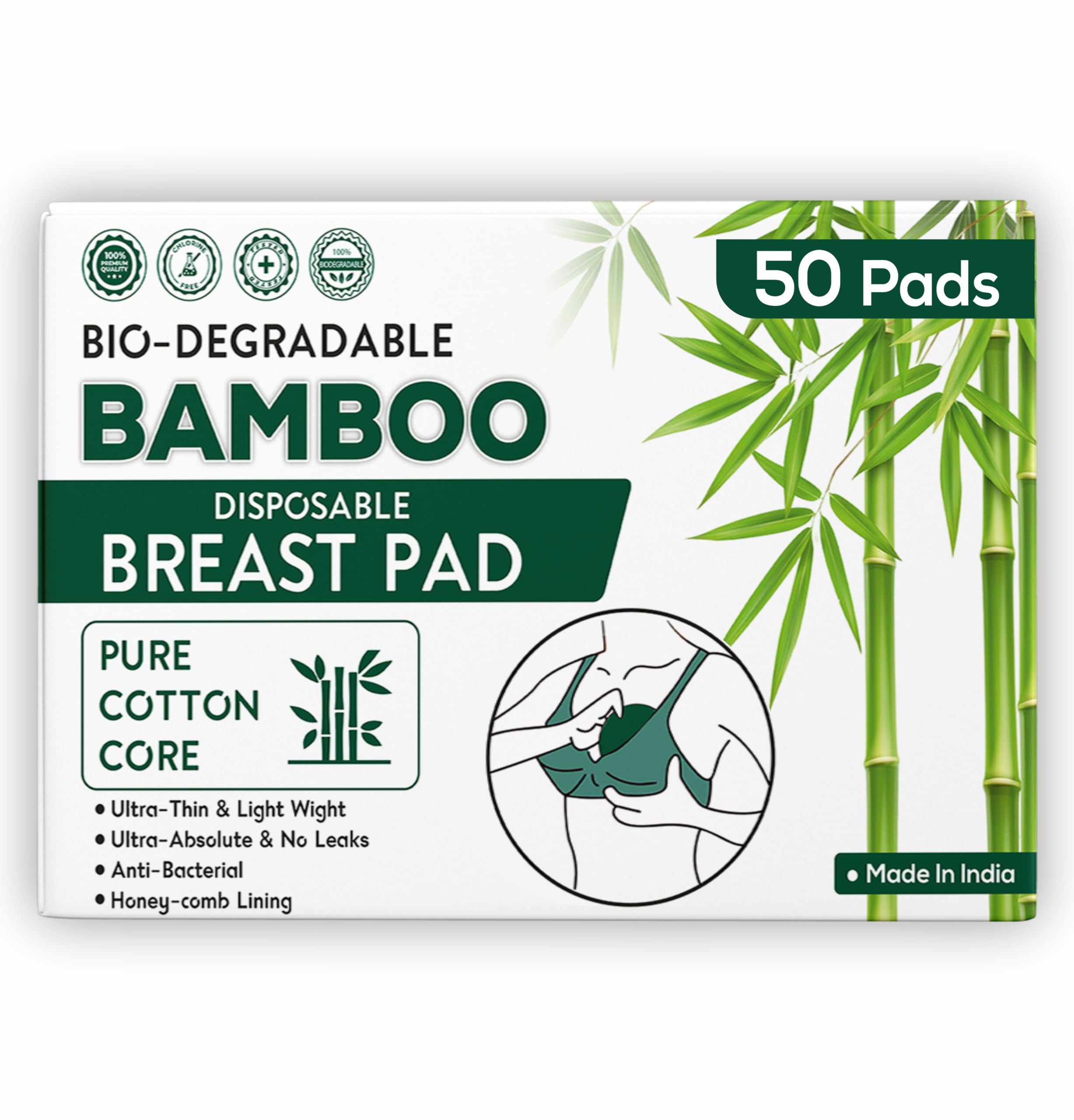Elon Disposable Nursing Breast Pads for Women | 50 Pads | Ultra Thin Honeycomb Maternity Pads | Highly Absorbent & Soft Cotton| Discreet Fit Breastfeeding Pad| Compact & Discreet|Self Adhesive Glue-picture-18